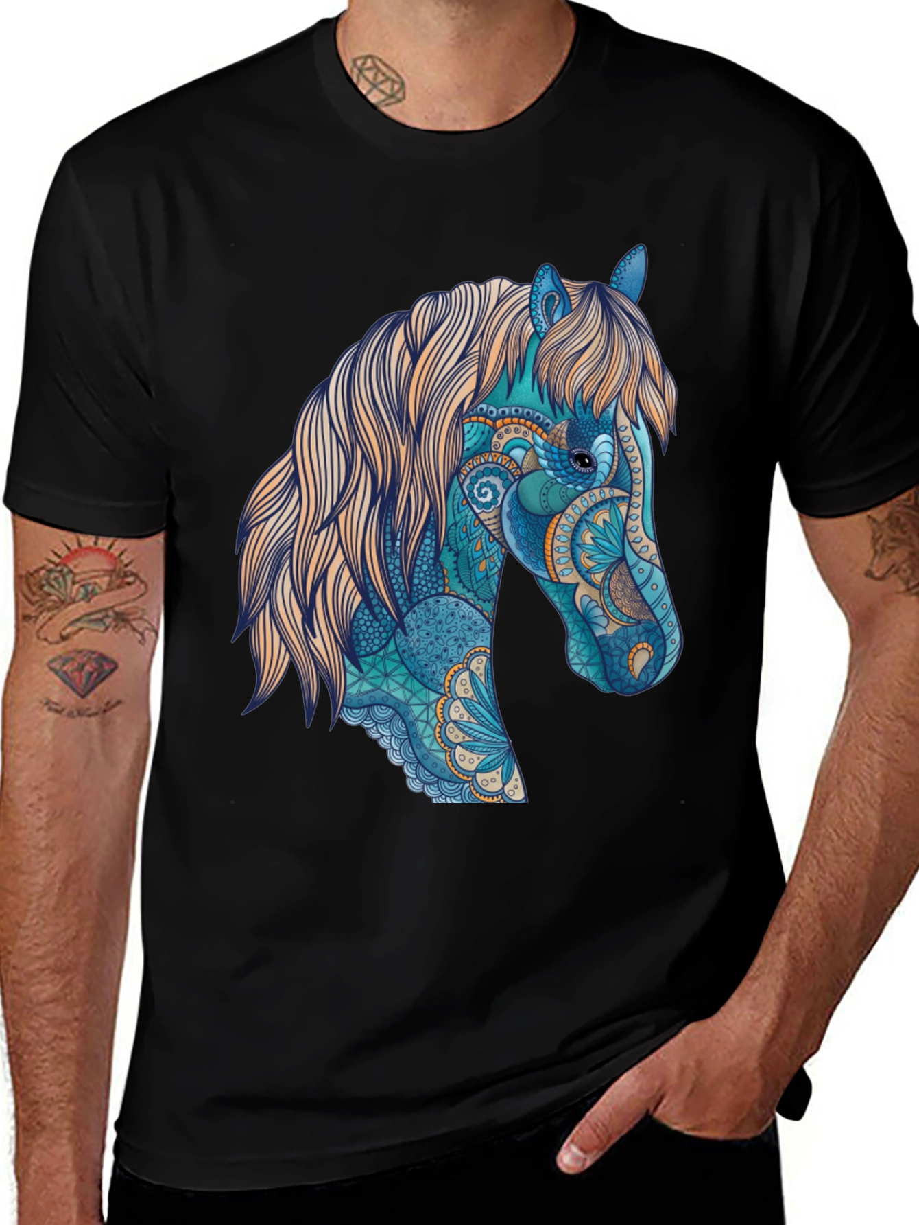 Variant 6 of Horse Art Graphic T-Shirt - Unique Design