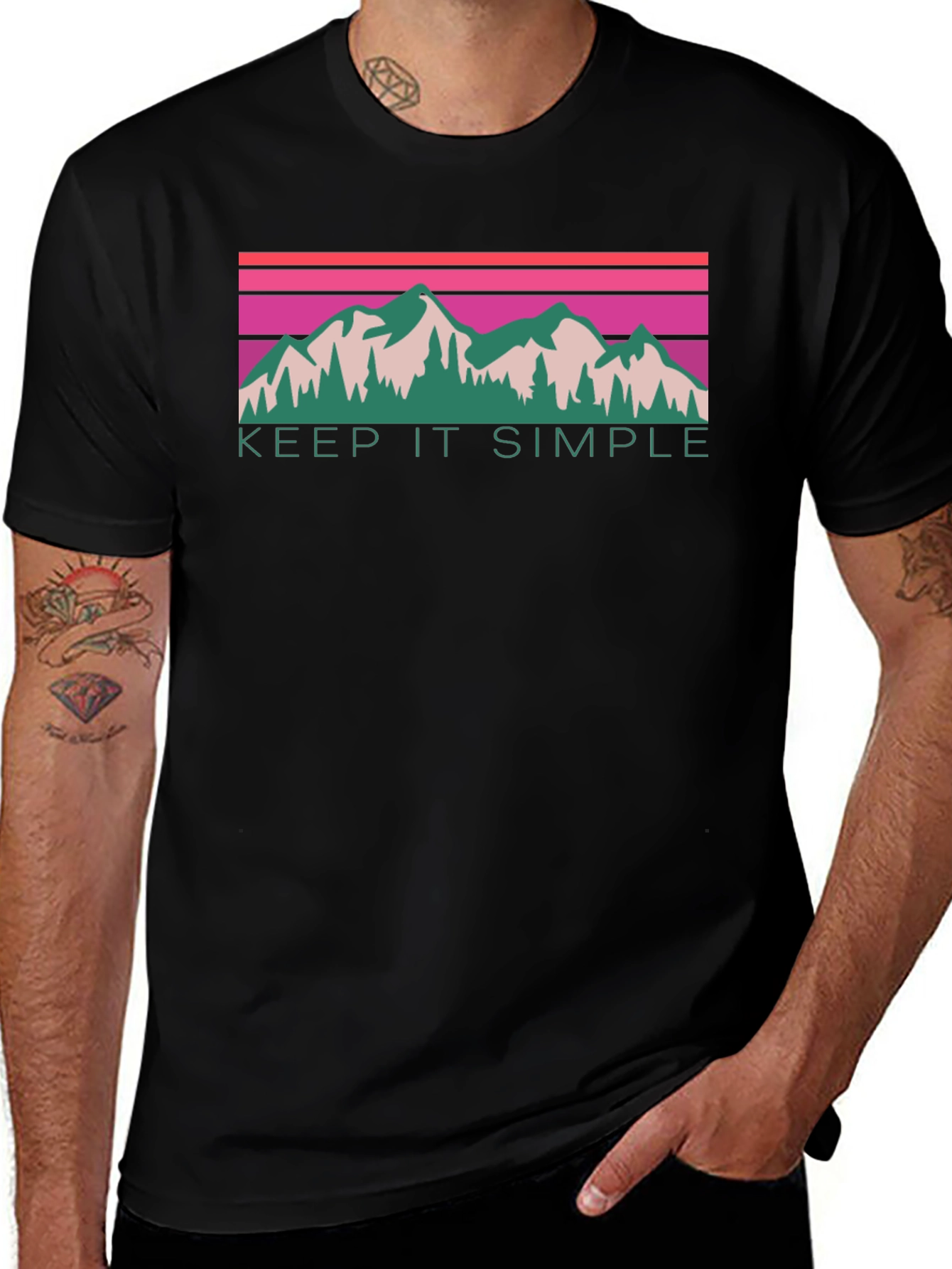 Variant 4 of Keep It Simple Mountain Graphic Tee