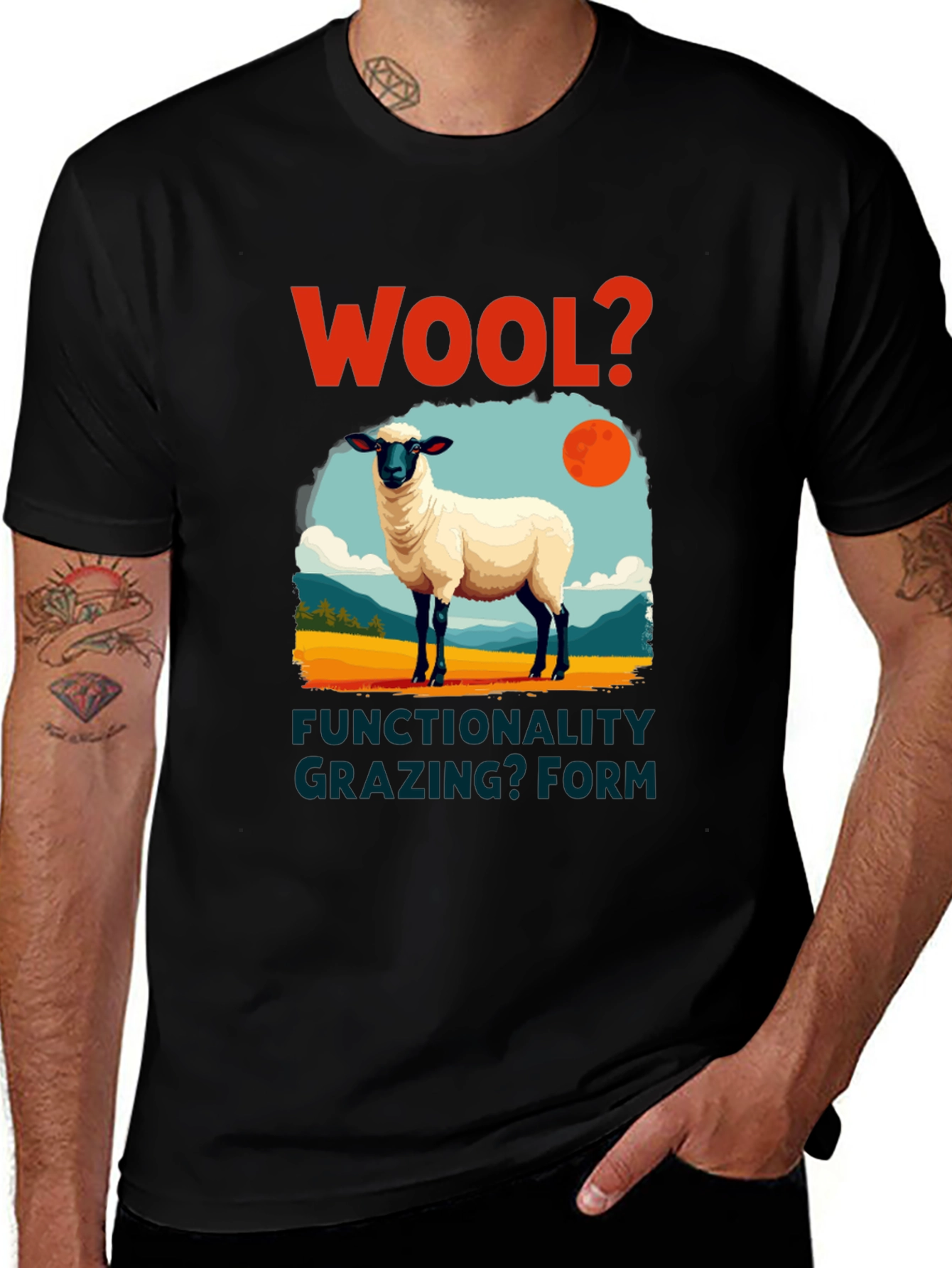 Variant 24 of Wool? Sheep Graphic T-Shirt - Grazing Functionality Tee