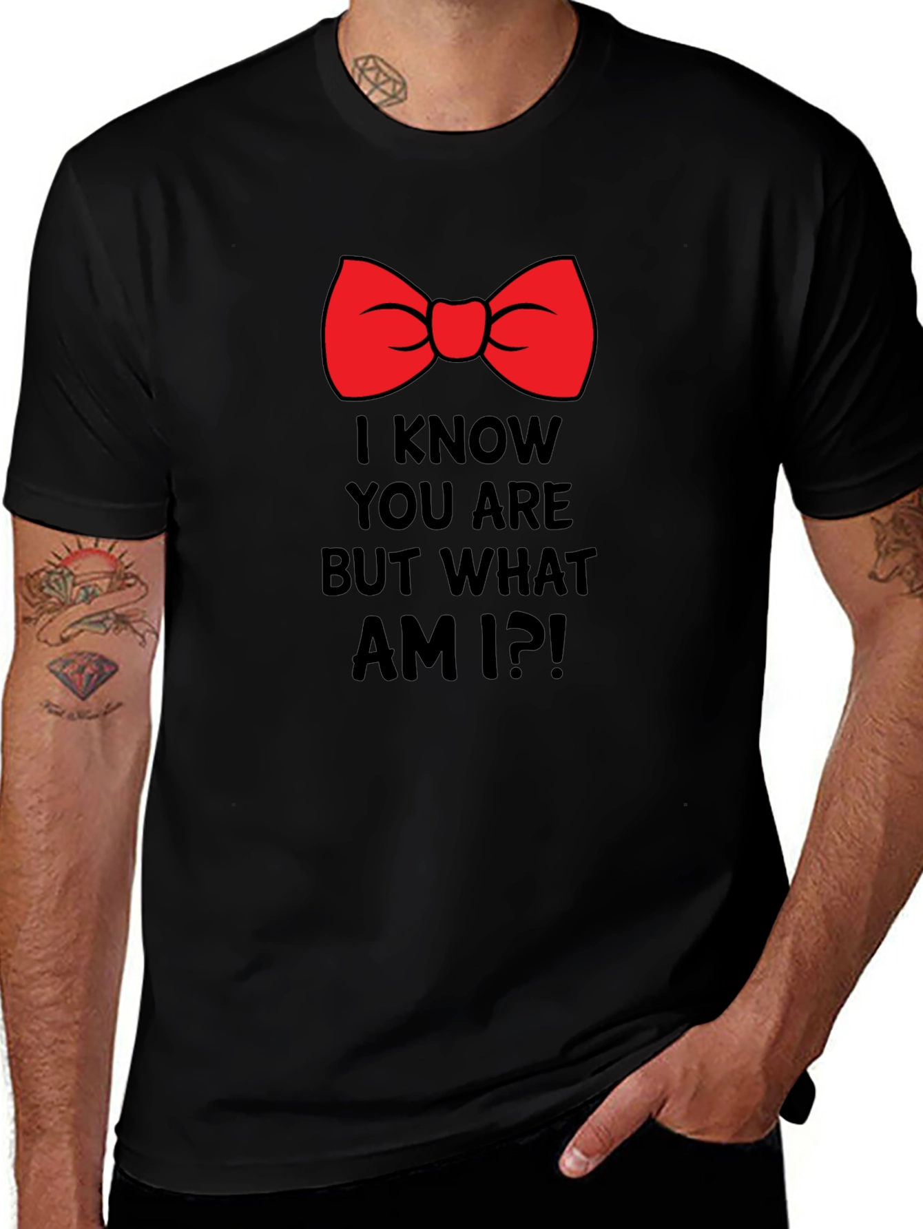 Variant 24 of Funny Bow Tie 'I Know You Are' Graphic T-Shirt