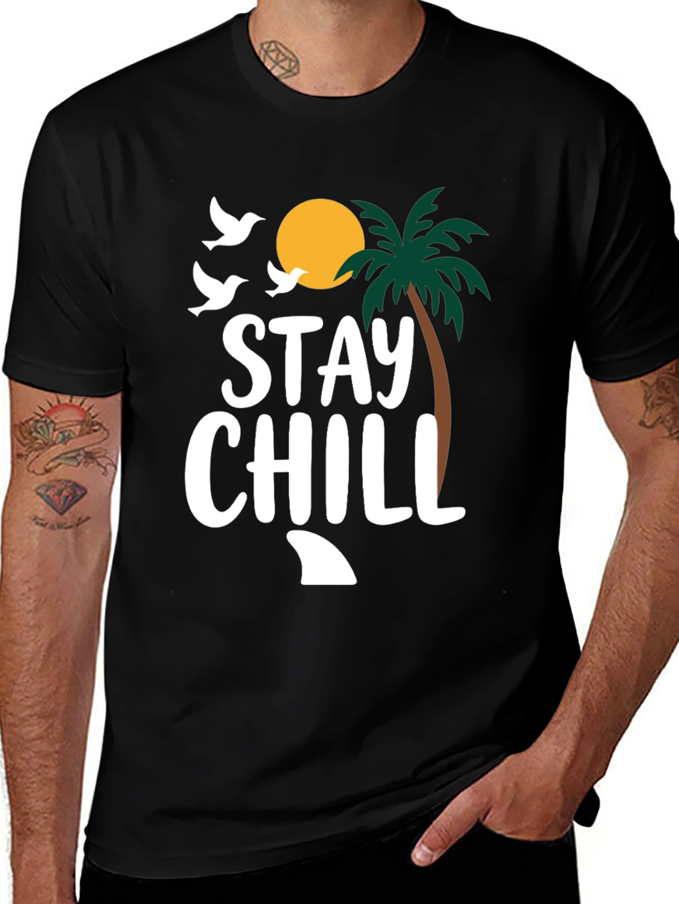 Variant 28 of Stay Chill Shark Fin Graphic T-Shirt