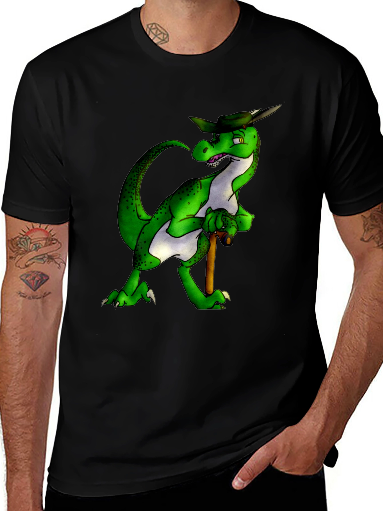 Dapper Dinosaur Graphic Tee - Black