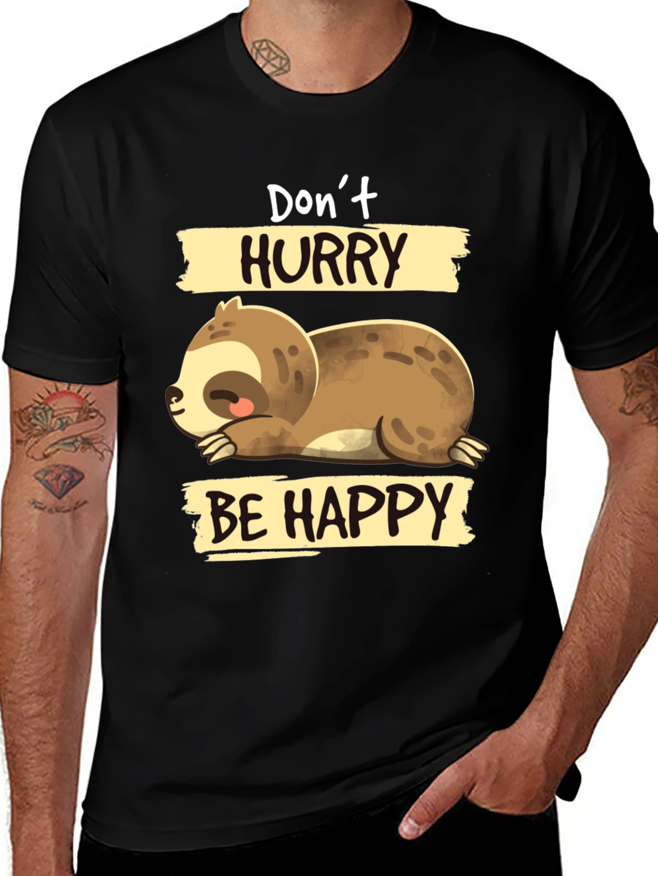 Variant 9 of Don't Hurry Be Happy Sloth T-Shirt