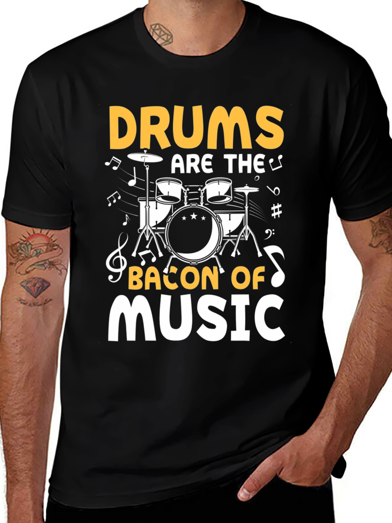 Variant 12 of Drums Bacon of Music Graphic Tee