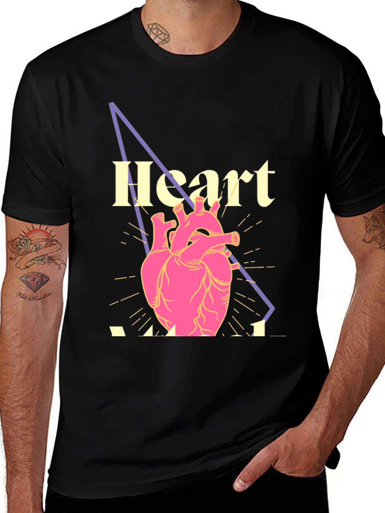 Variant 11 of Heart Graphic Black T-Shirt