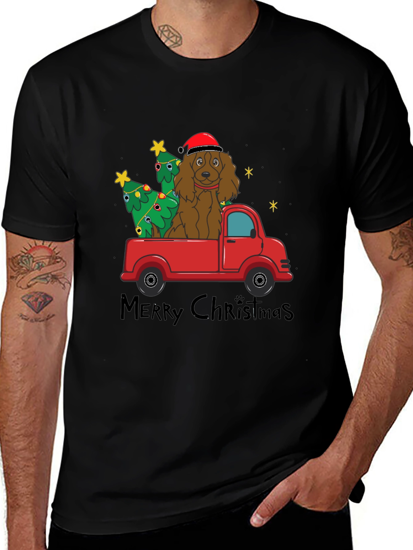 Variant 25 of Festive Dog Christmas Truck T-Shirt