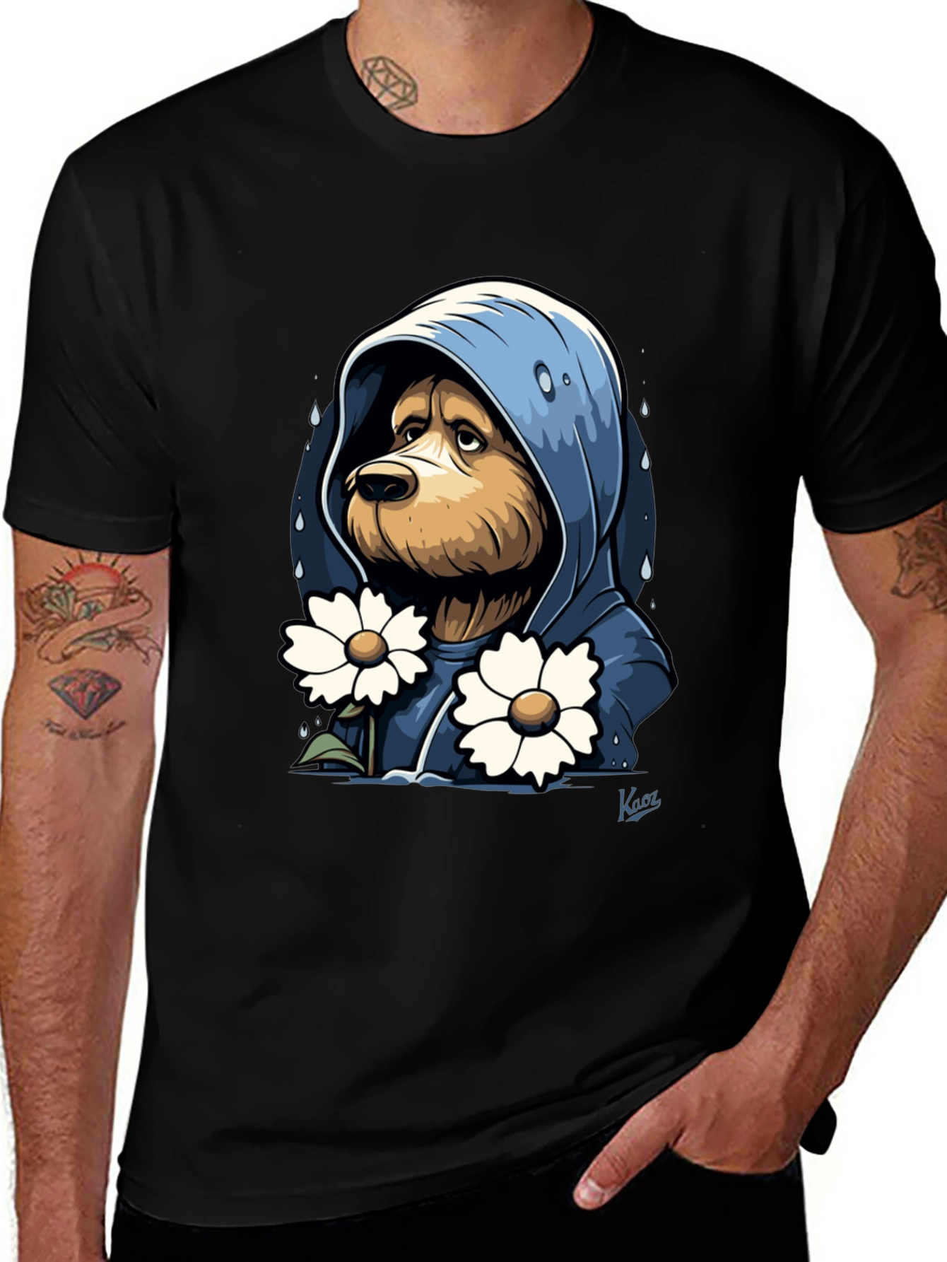 Variant 24 of Sad Dog in Hoodie T-Shirt