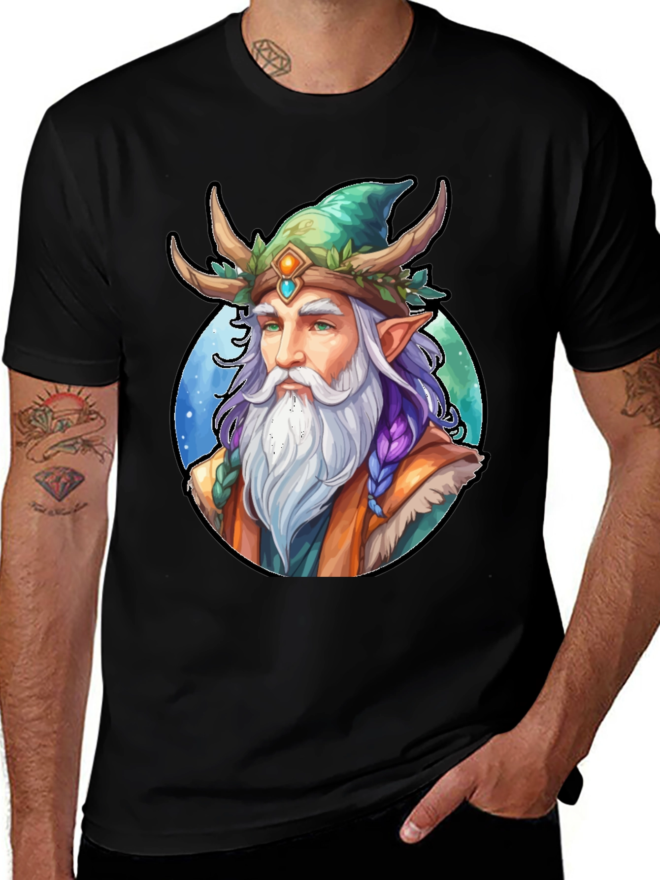 Variant 15 of Forest Druid Graphic Tee - Nature Wizard T-Shirt