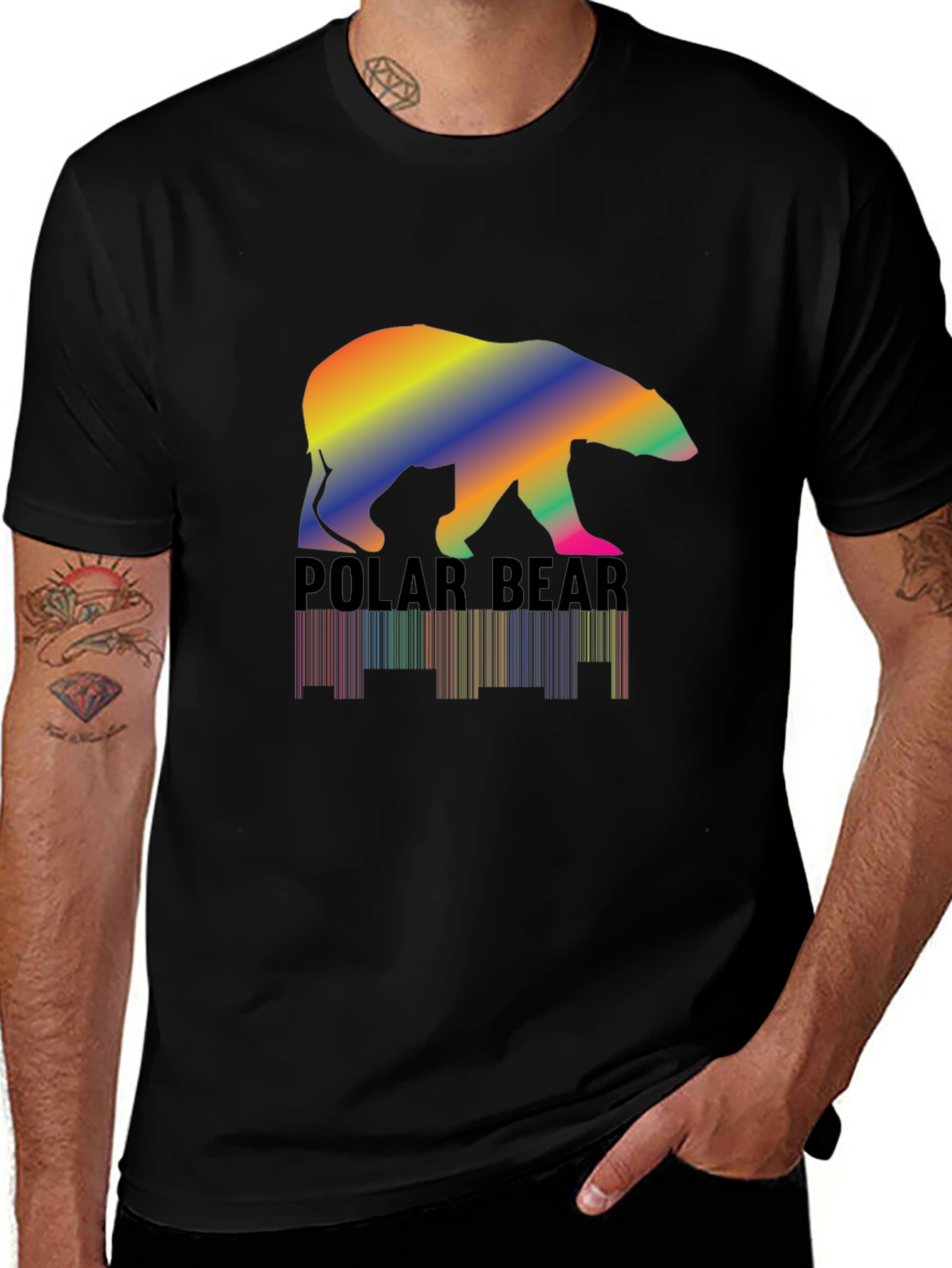 Variant 13 of Rainbow Polar Bear Graphic T-Shirt