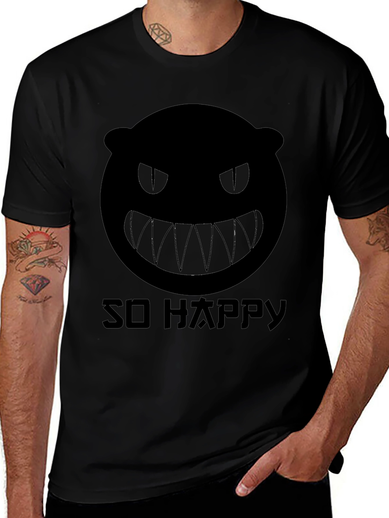 Variant 13 of So Happy Graphic Tee - Black