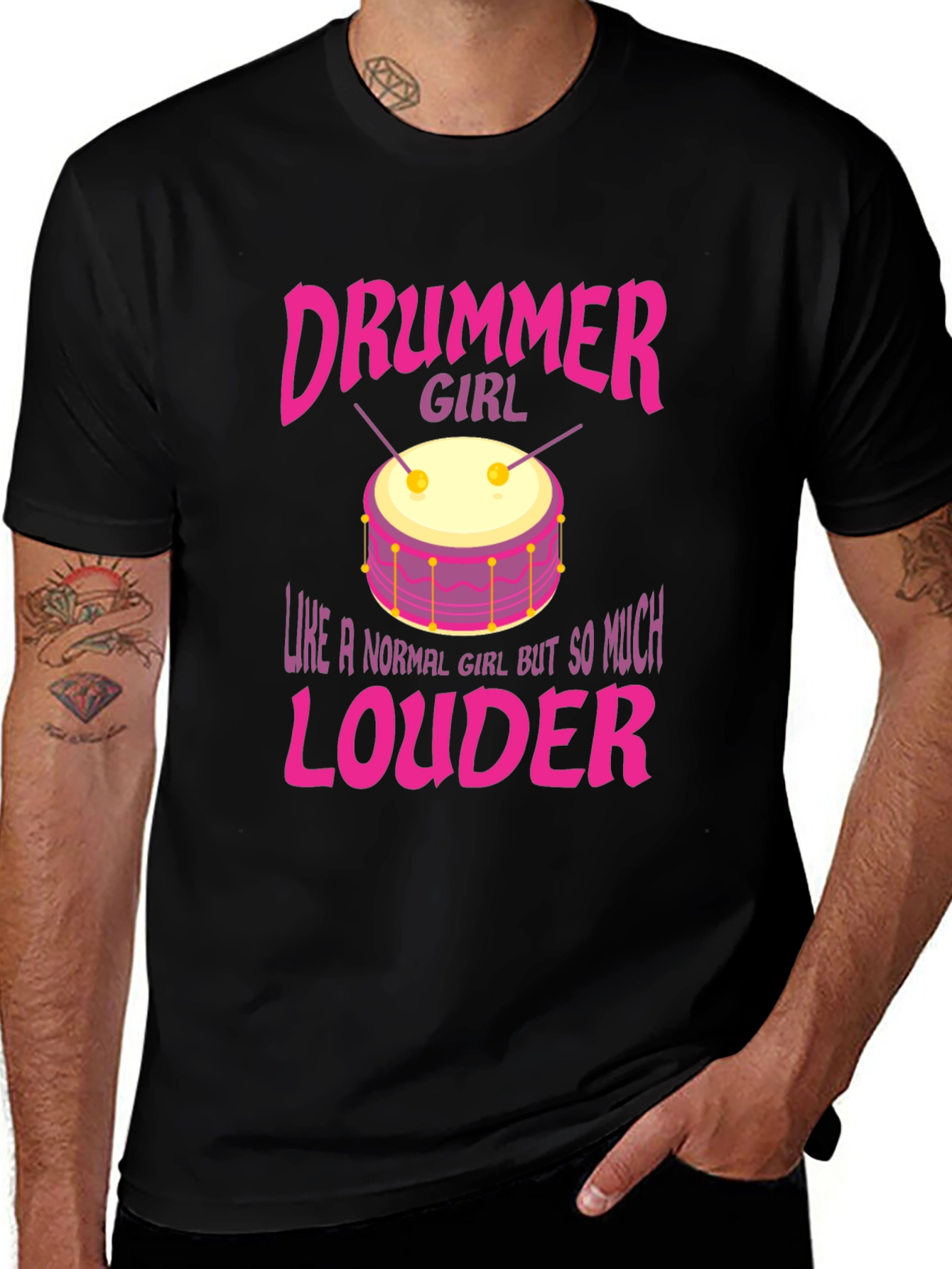 Variant 3 of Drummer Girl Graphic Tee - Loud & Proud!