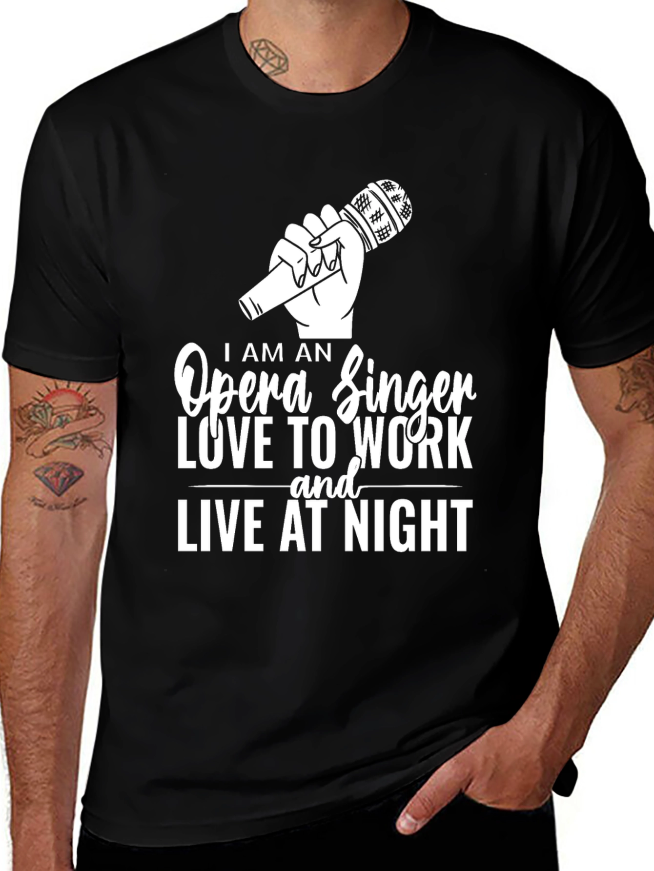 Variant 4 of Opera Singer T-Shirt - Love to Work & Live at Night