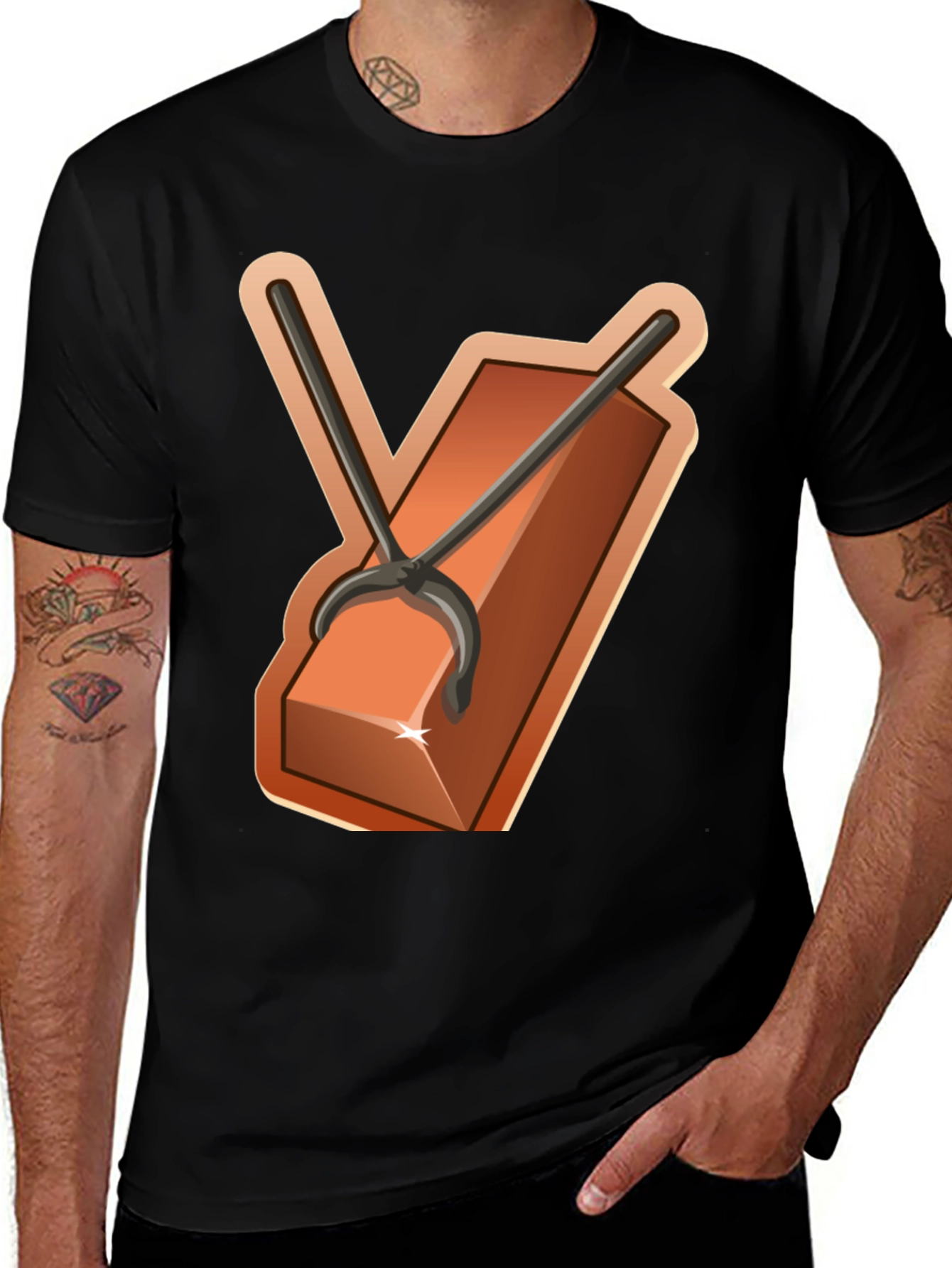 Variant 22 of Black T-Shirt with Forging Bar Graphic