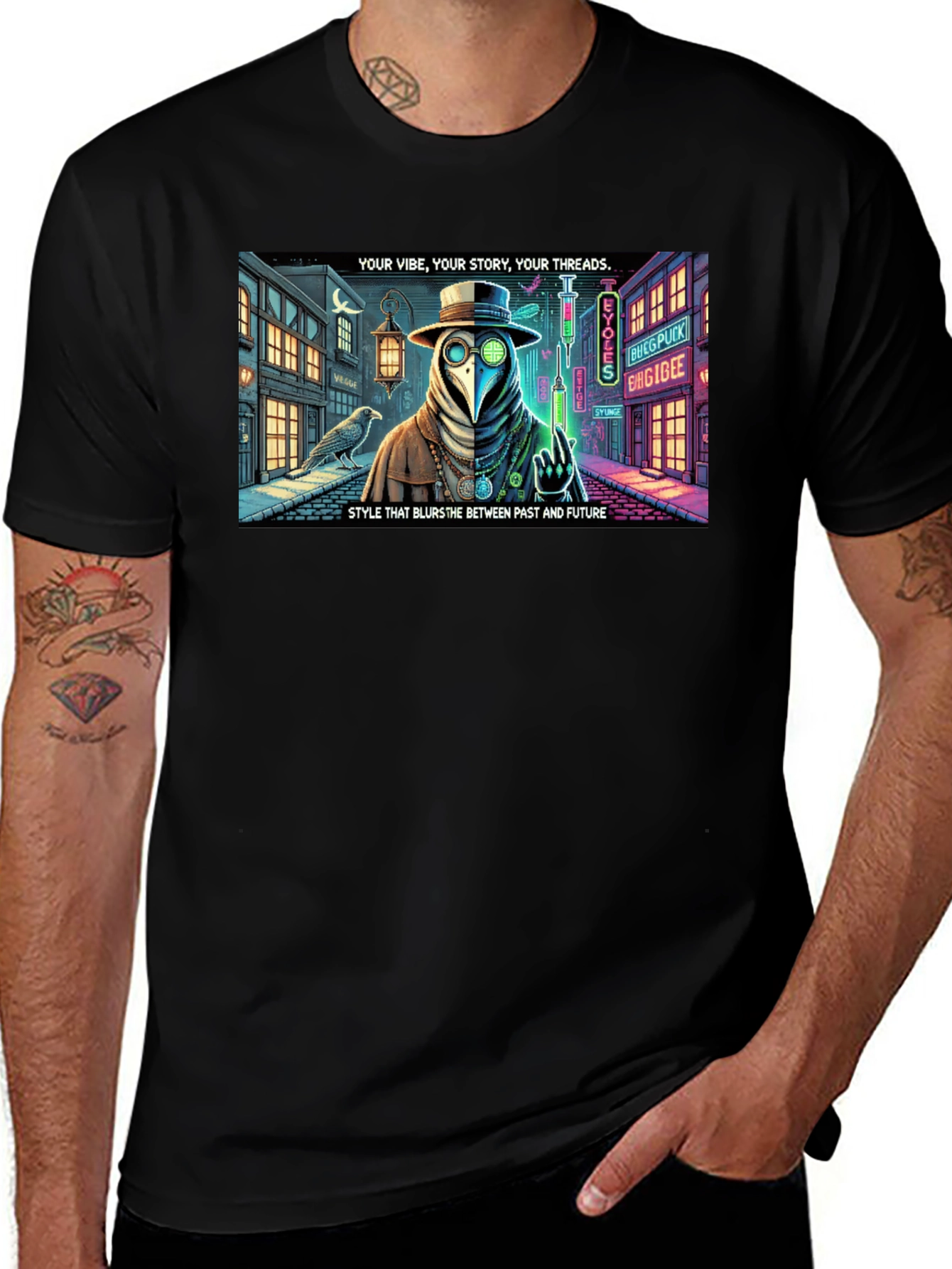 Variant 12 of Steampunk Plague Doctor T-Shirt: Blurring Past and Future