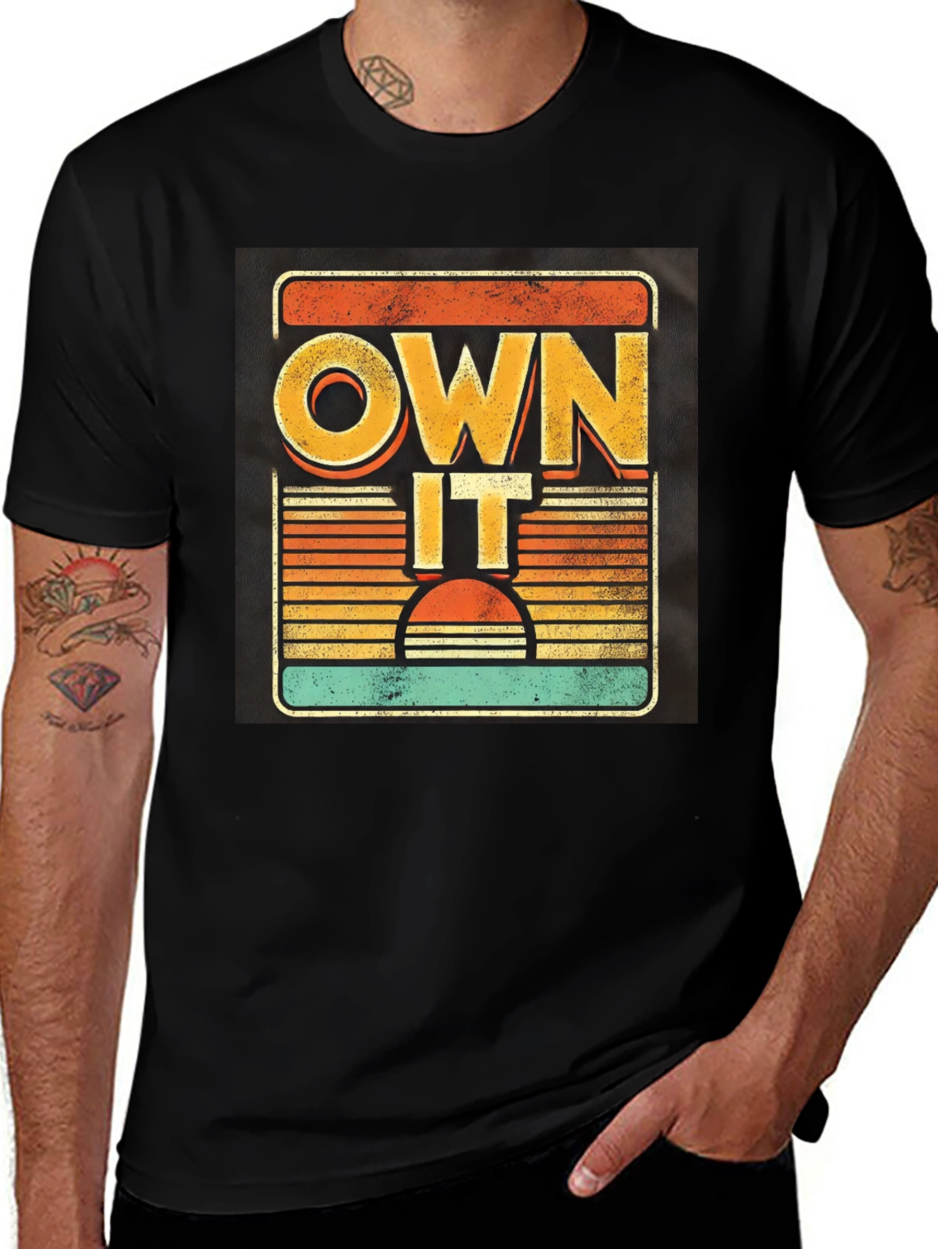 Variant 7 of Own It Retro Sunset Graphic Tee - Vintage Style Cotton T-Shirt