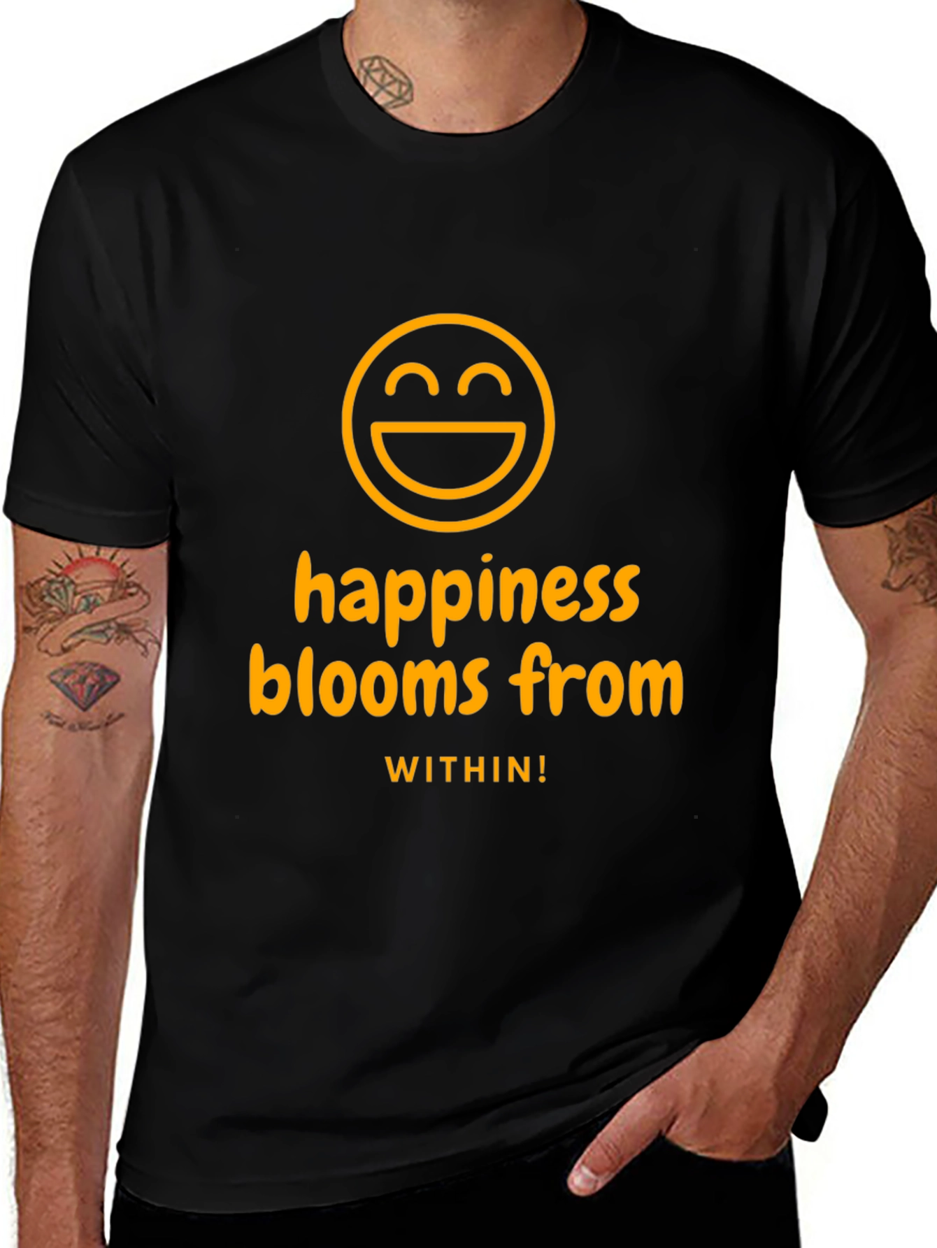 Variant 16 of Happiness Blooms T-Shirt - Inspiring Graphic Tee