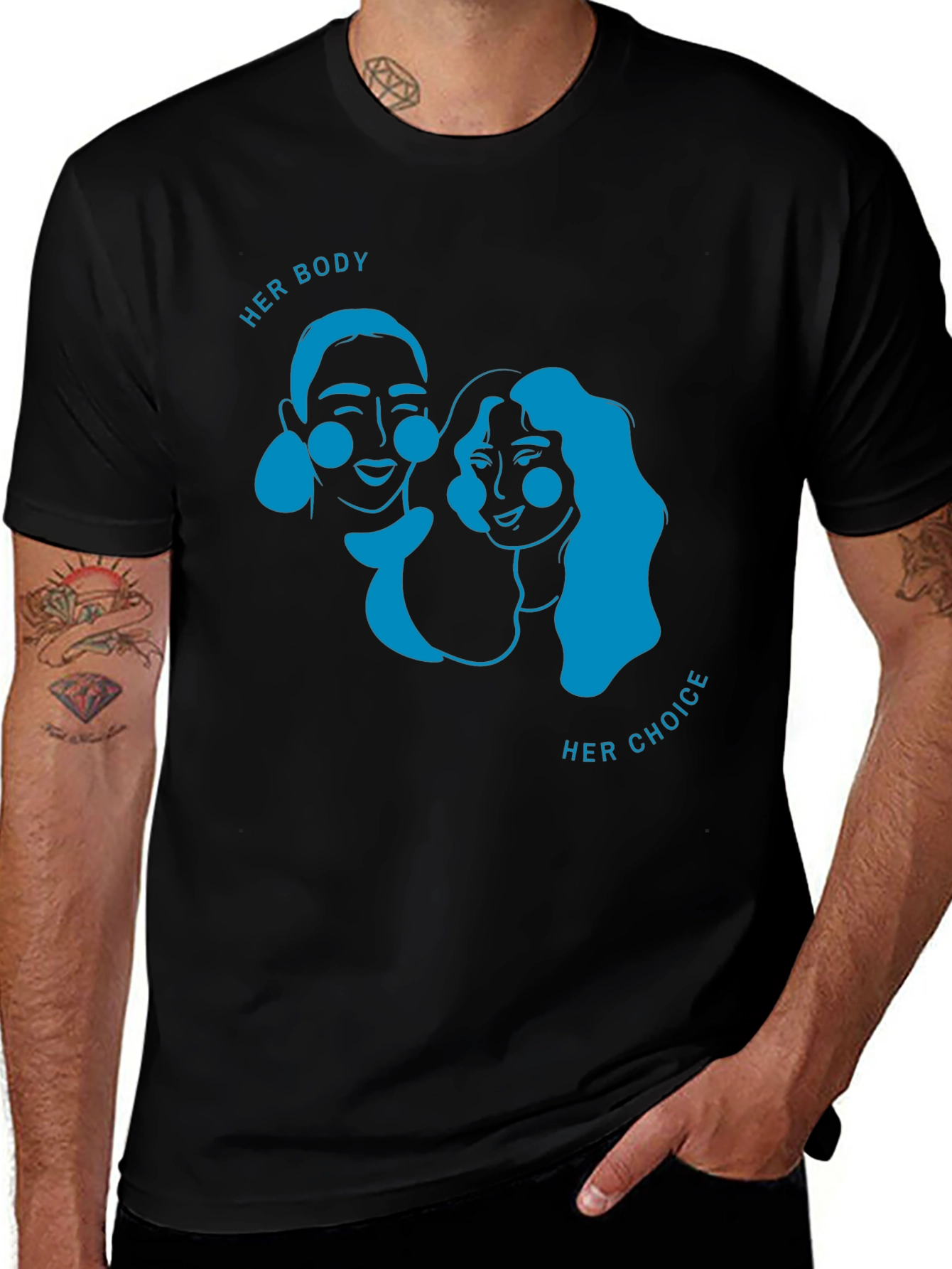 Variant 2 of Her Body Her Choice Graphic Tee - Empowering Women's Rights
