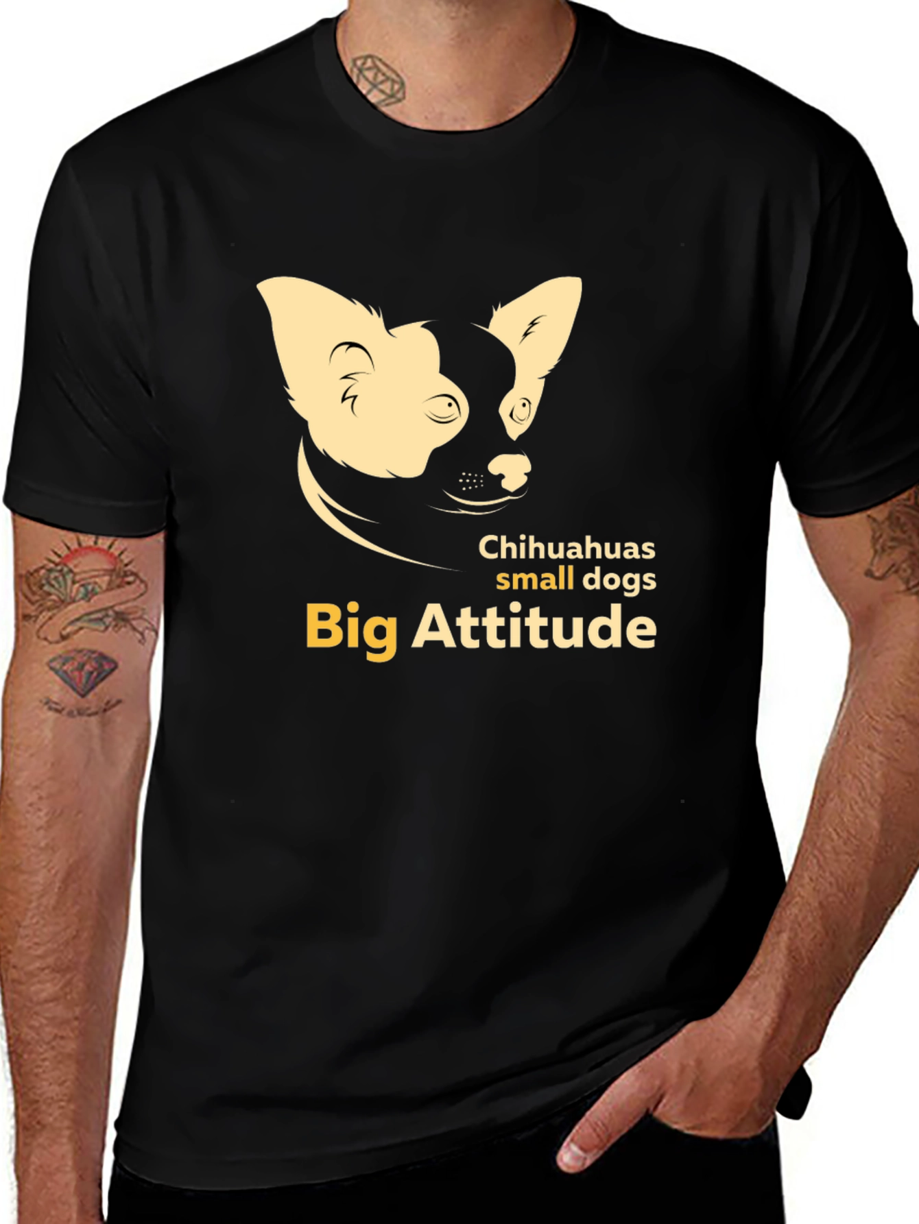 Variant 8 of Chihuahua "Big Attitude" Graphic Tee