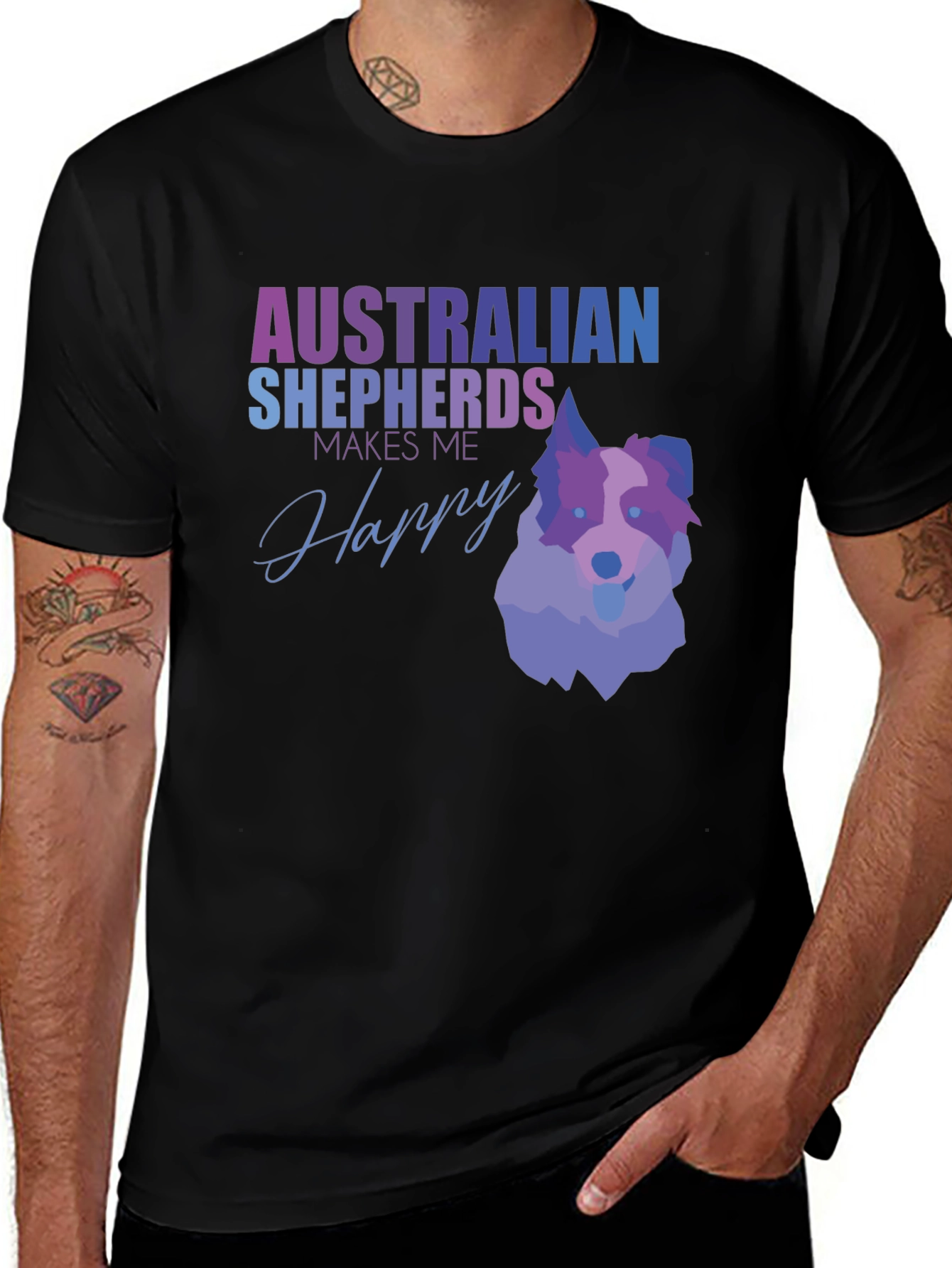 Variant 4 of Australian Shepherds Make Me Happy T-Shirt