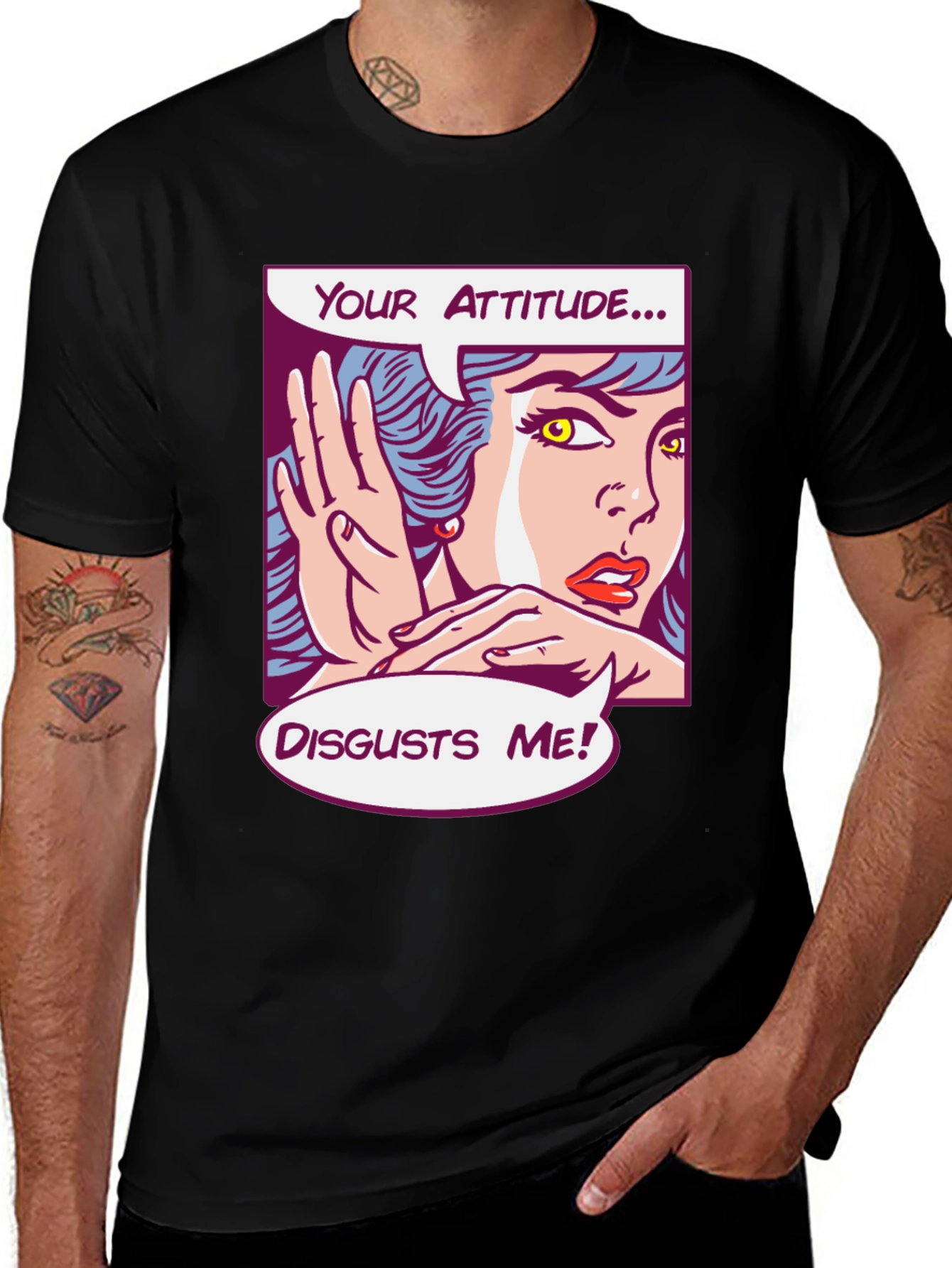 Attitude Disgusts Me Pop Art Graphic Tee