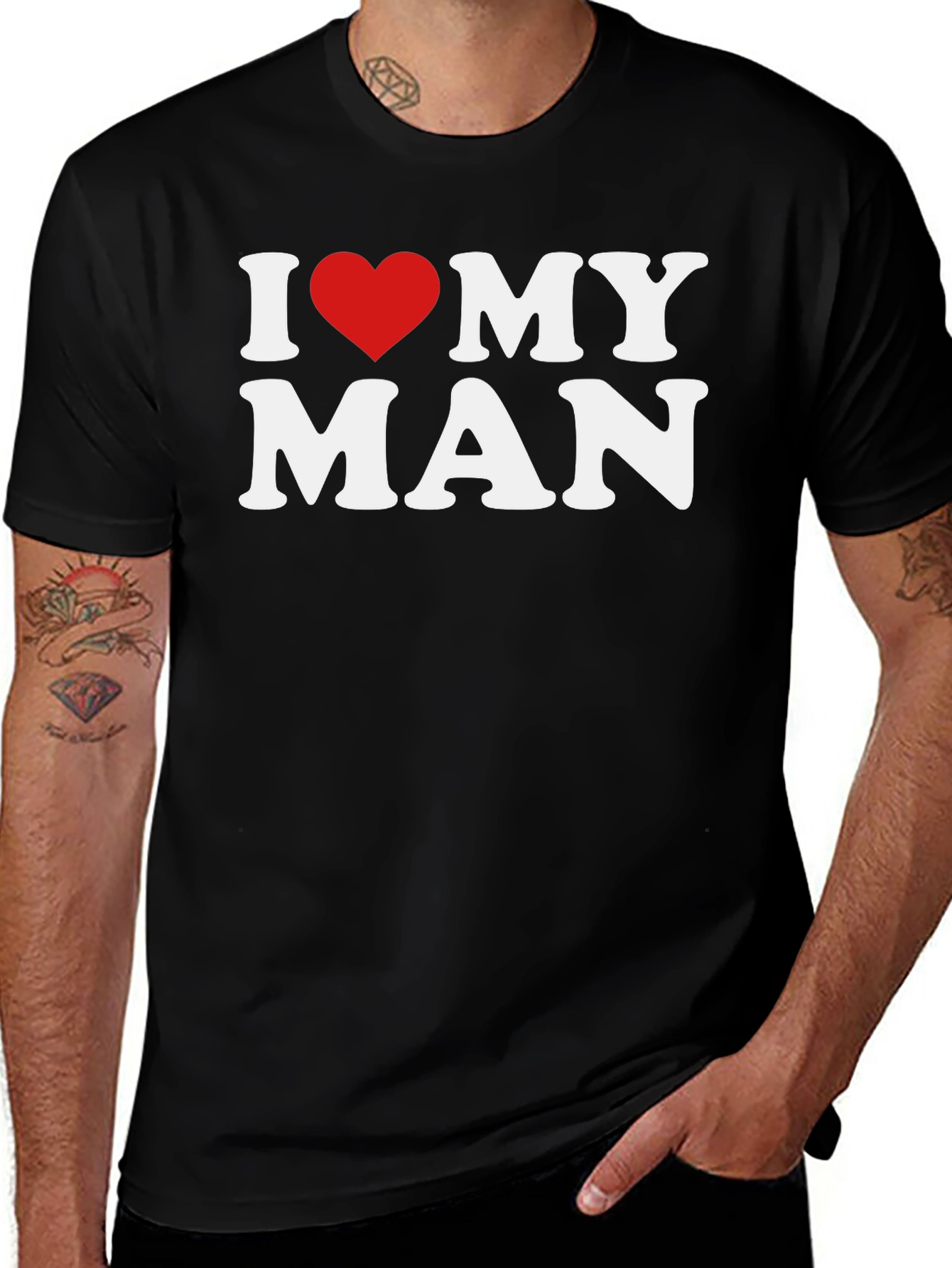 Variant 14 of I Heart My Man Graphic Tee - Black