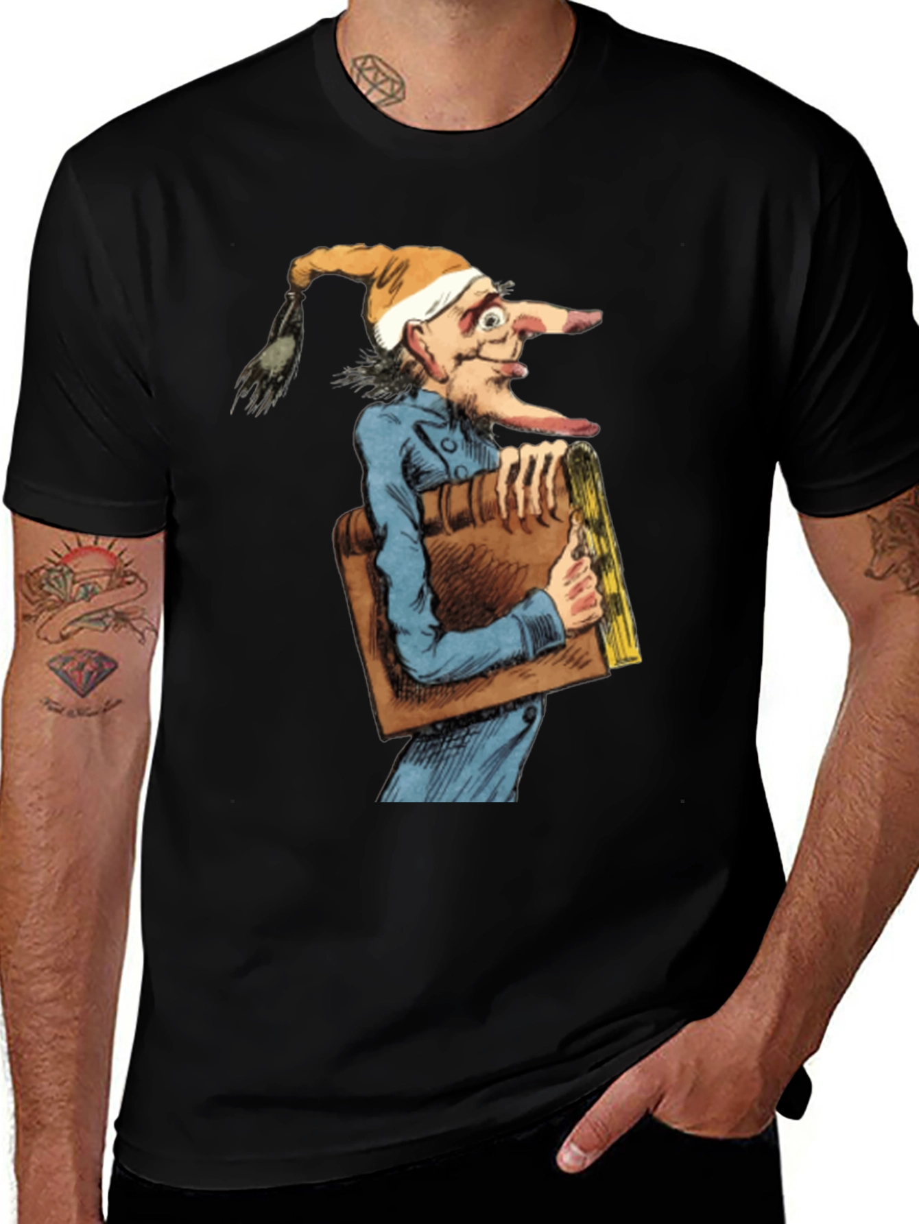 Variant 2 of Literary Character Graphic Black T-Shirt