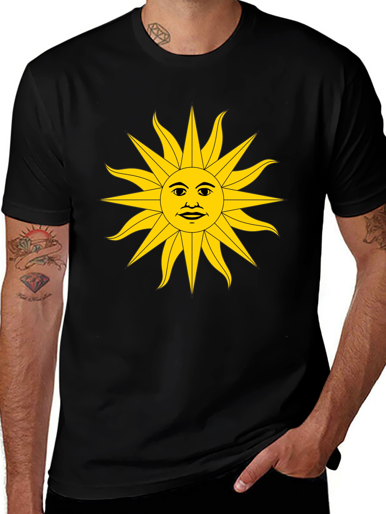 Variant 11 of Sun Graphic Black T-Shirt - Unique Design