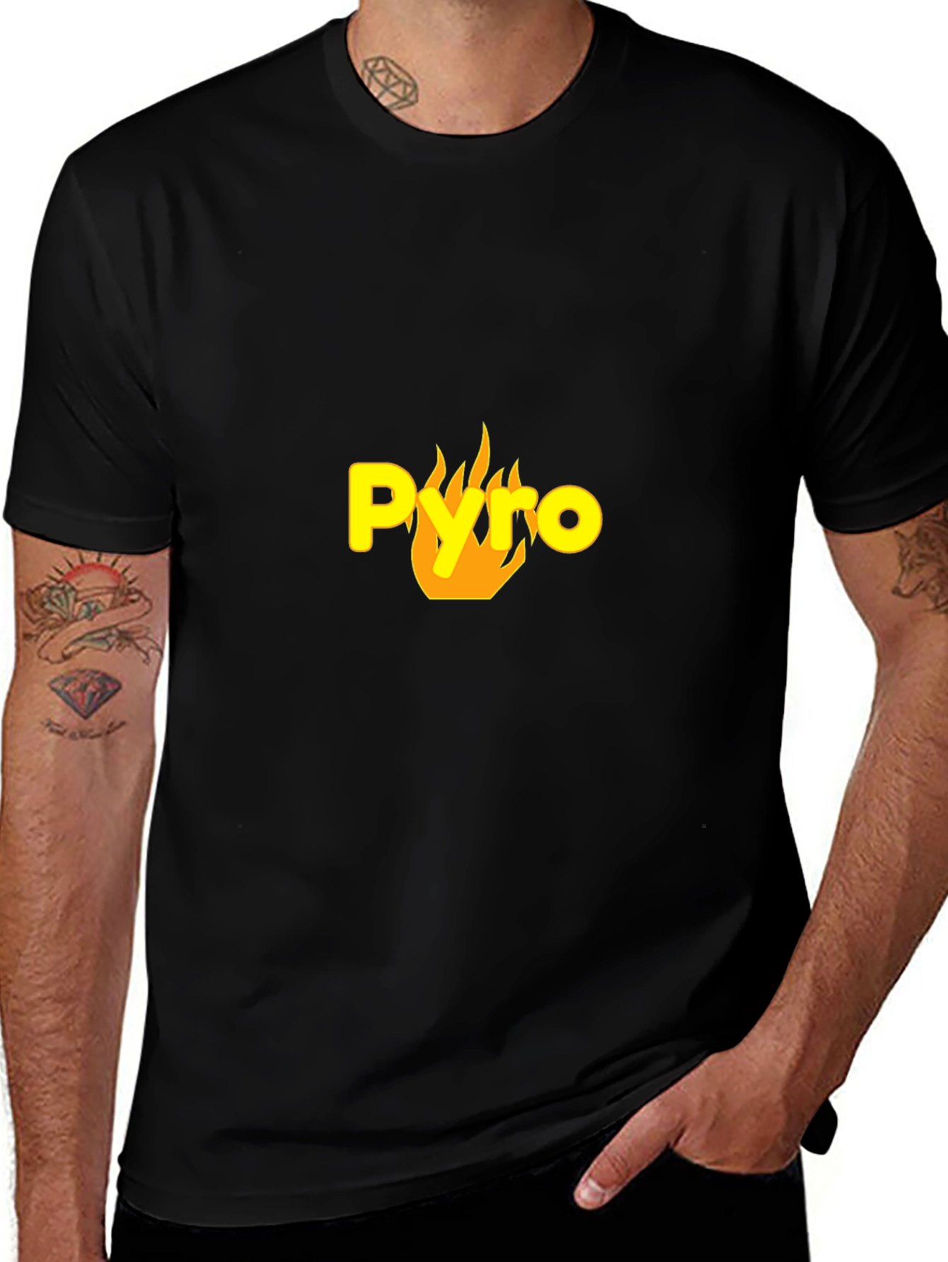 Variant 25 of Pyro Graphic Tee - Black Cotton T-Shirt