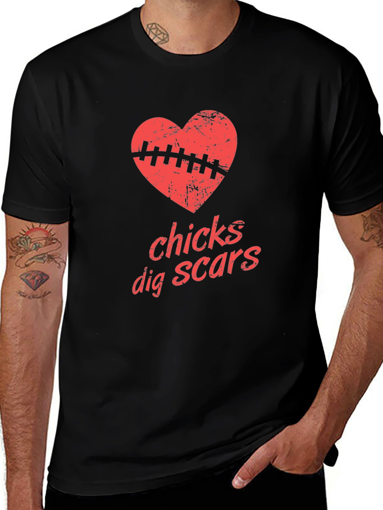 Variant 23 of Chicks Dig Scars Graphic Tee - Mens Black T-Shirt