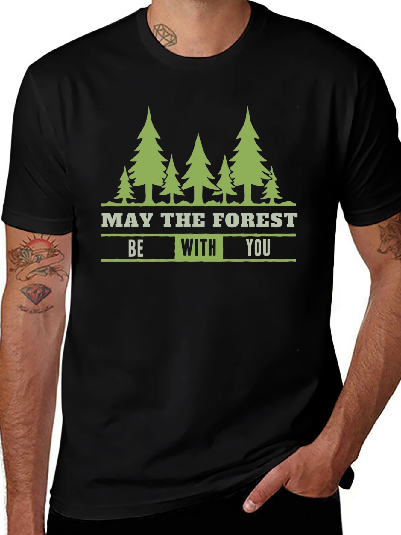 May The Forest Be With You Graphic Tee - Black