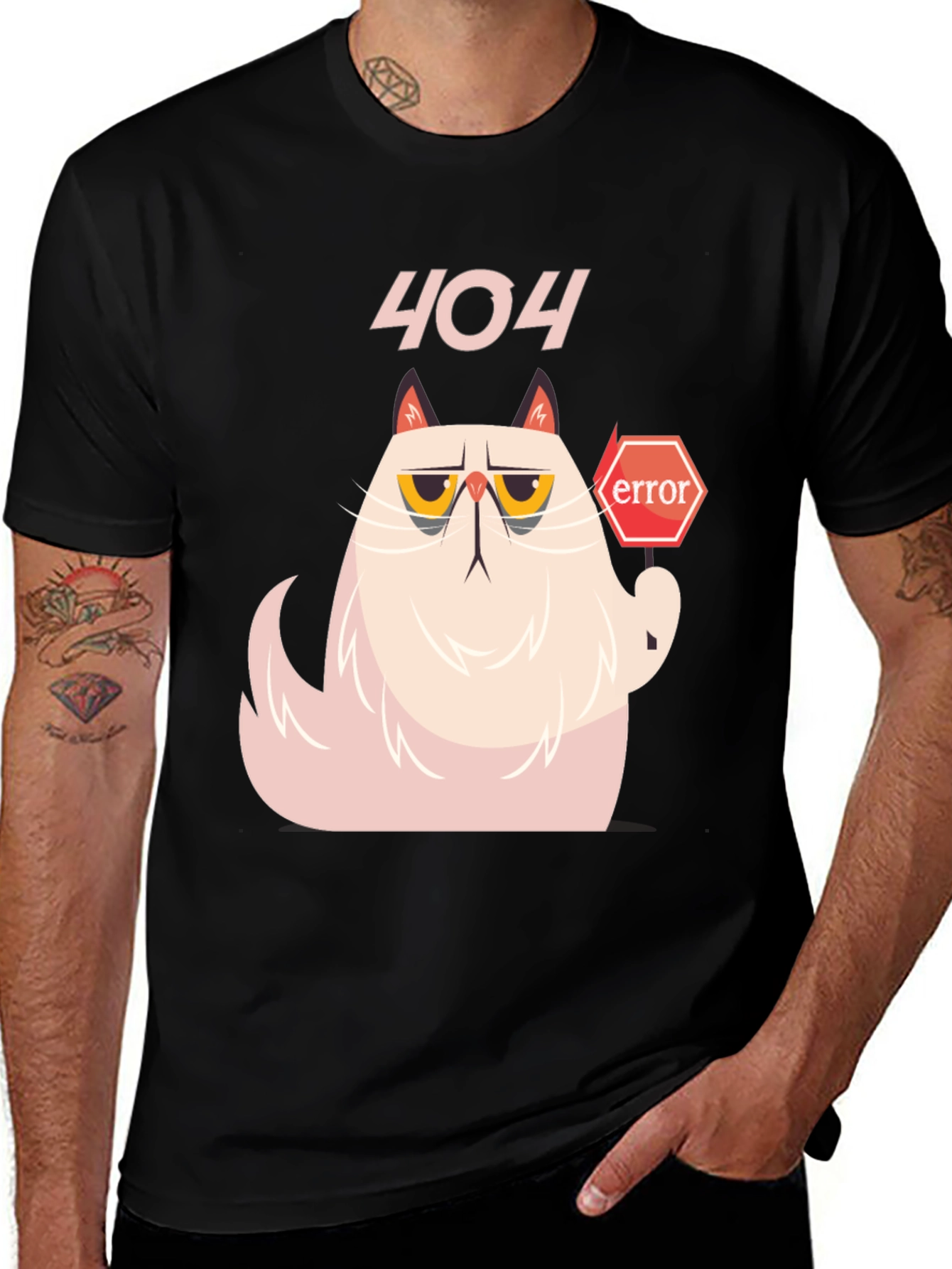 Variant 24 of 404 Error Cat Graphic T-Shirt -  Funny Nerd Tee
