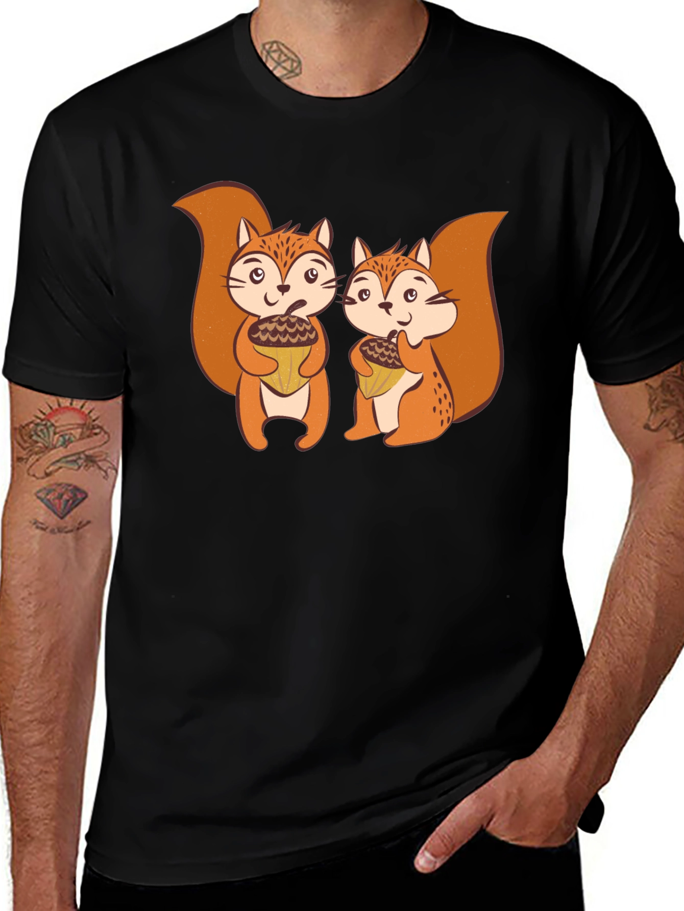 Variant 2 of Cute Squirrels Graphic Print T-Shirt