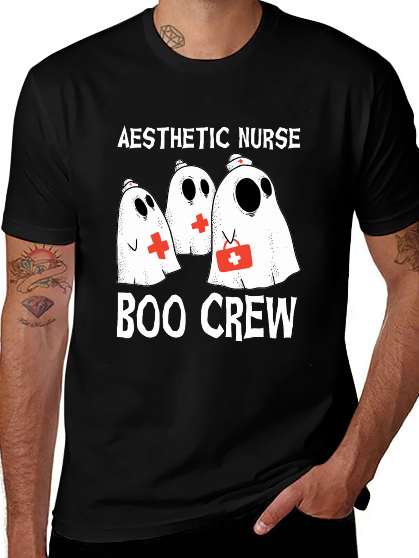Variant 29 of Aesthetic Nurse Boo Crew Halloween T-Shirt