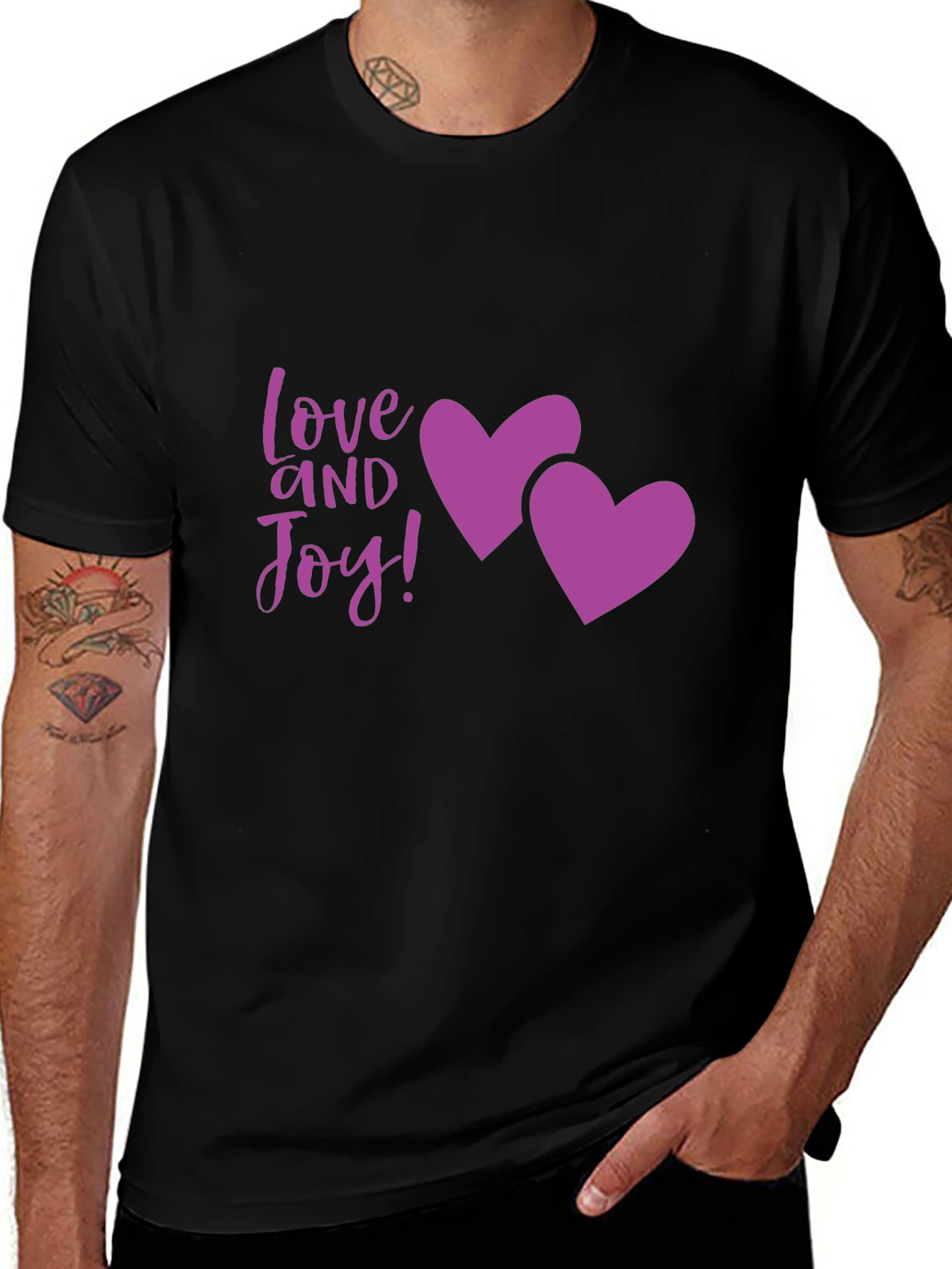 Variant 15 of Love and Joy Graphic Tee - Black