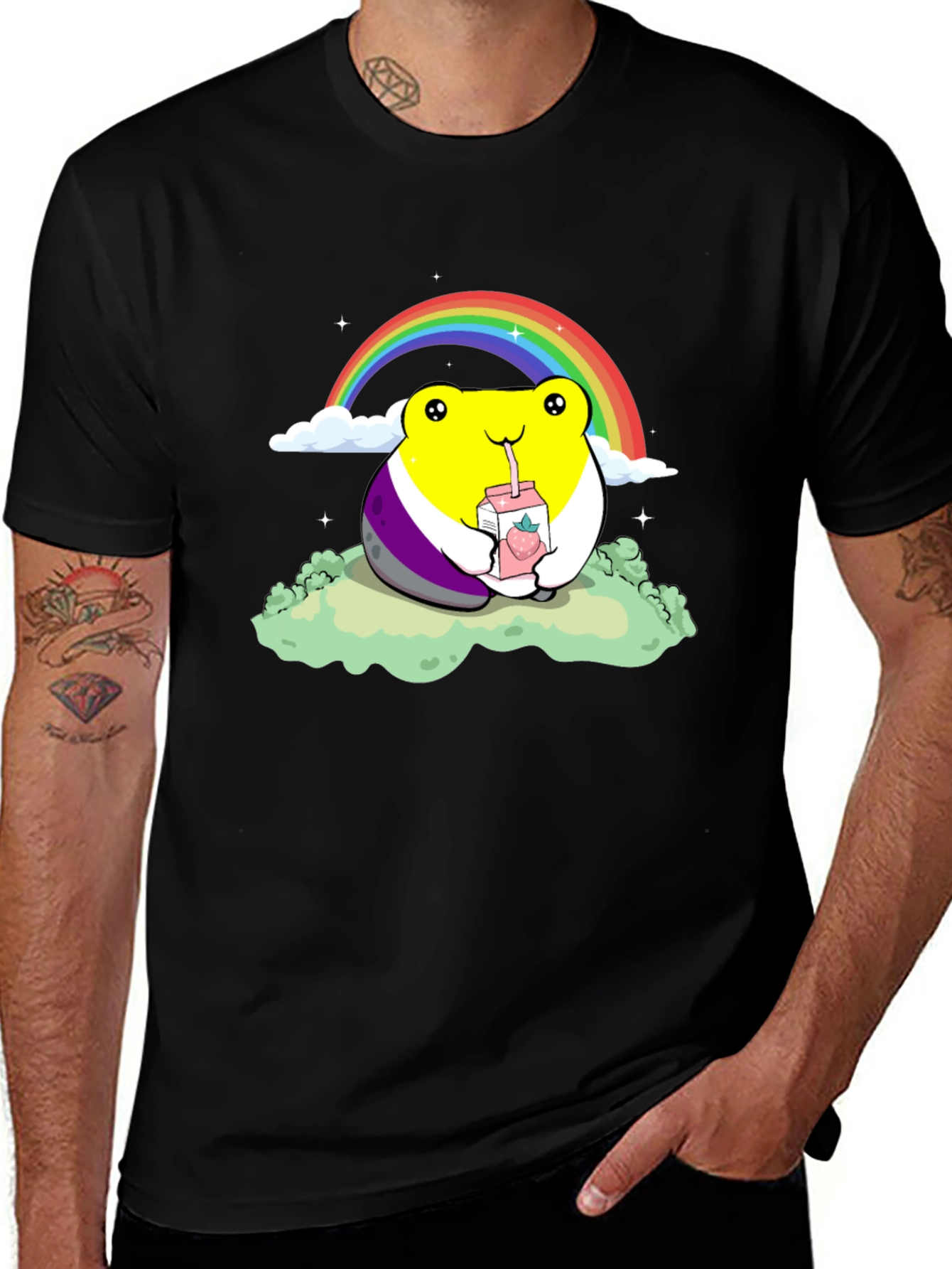 Nonbinary Pride Frog Rainbow T-Shirt