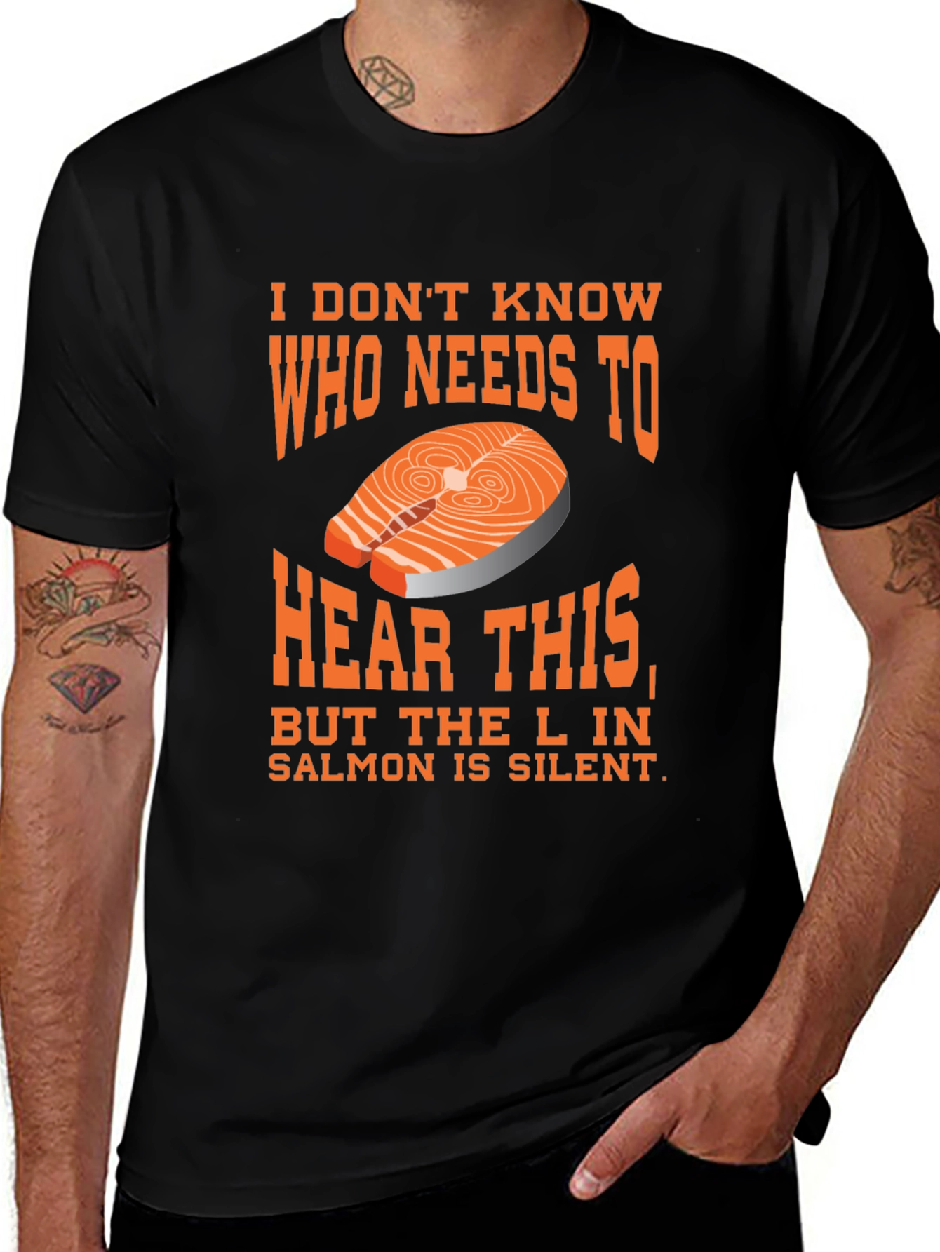 Variant 30 of Funny Salmon T-Shirt - Silent L Humor Tee