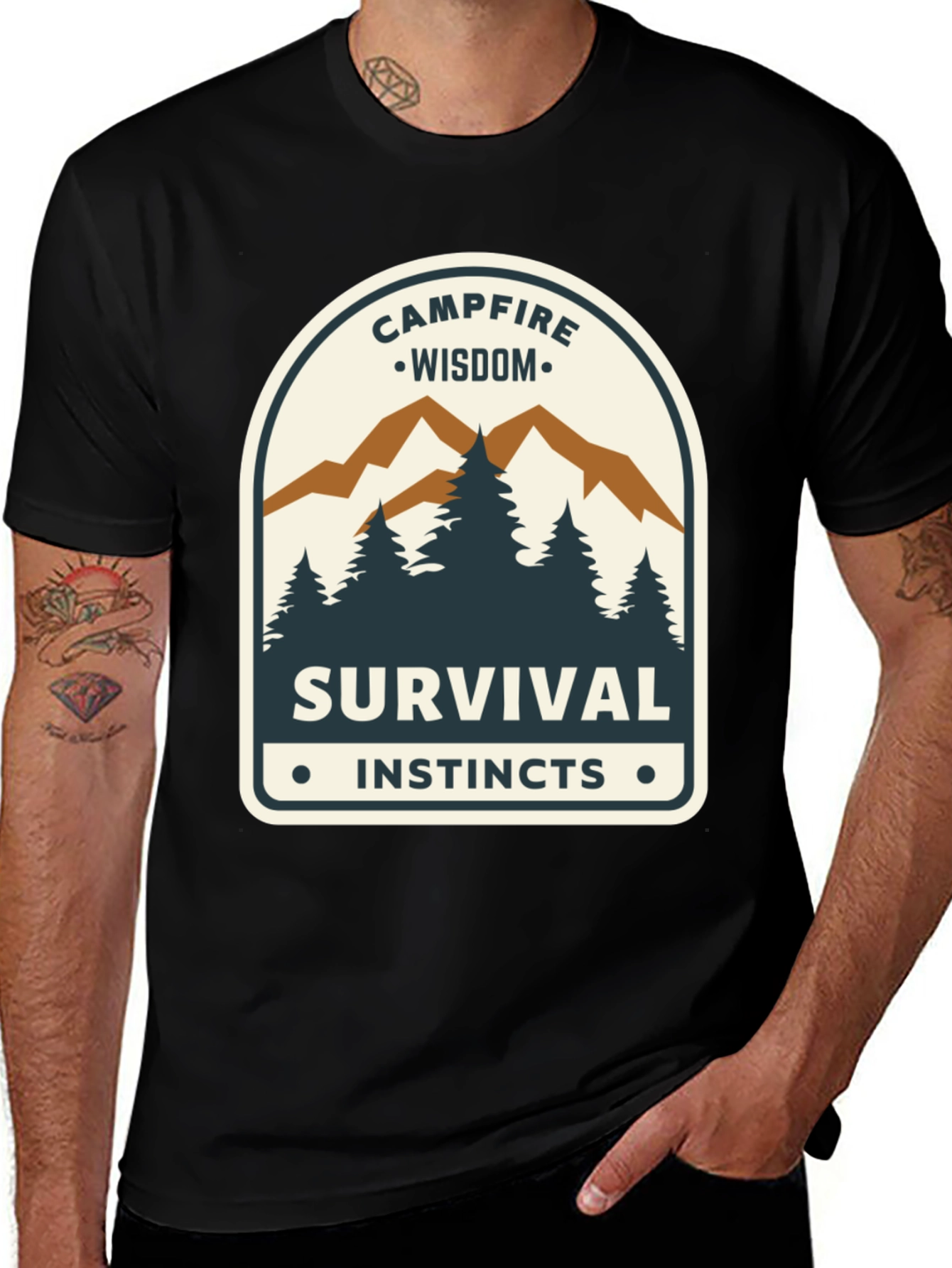 Variant 29 of Campfire Wisdom Survival Instincts Graphic Tee