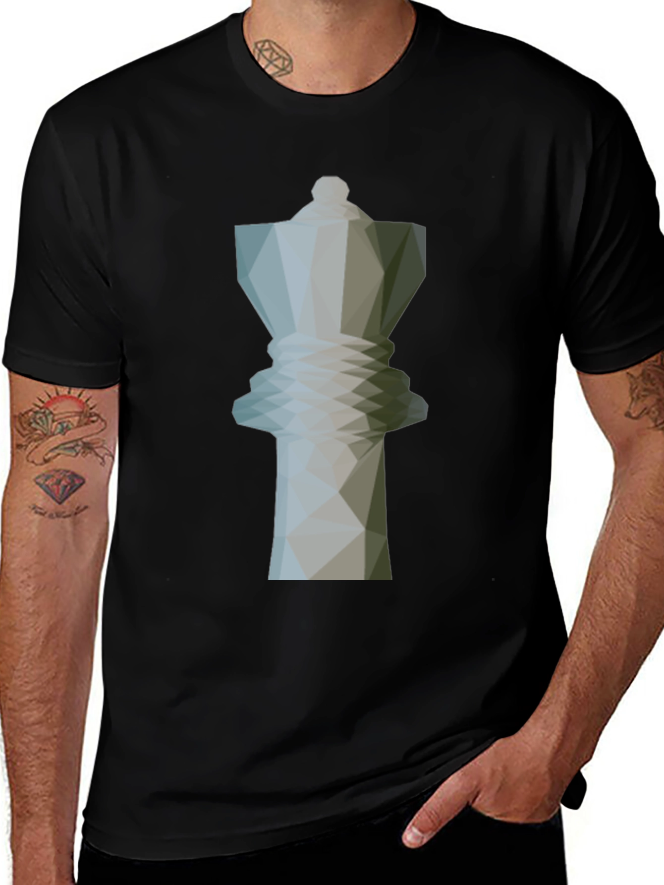 Variant 25 of Geometric Chess Queen Graphic Tee