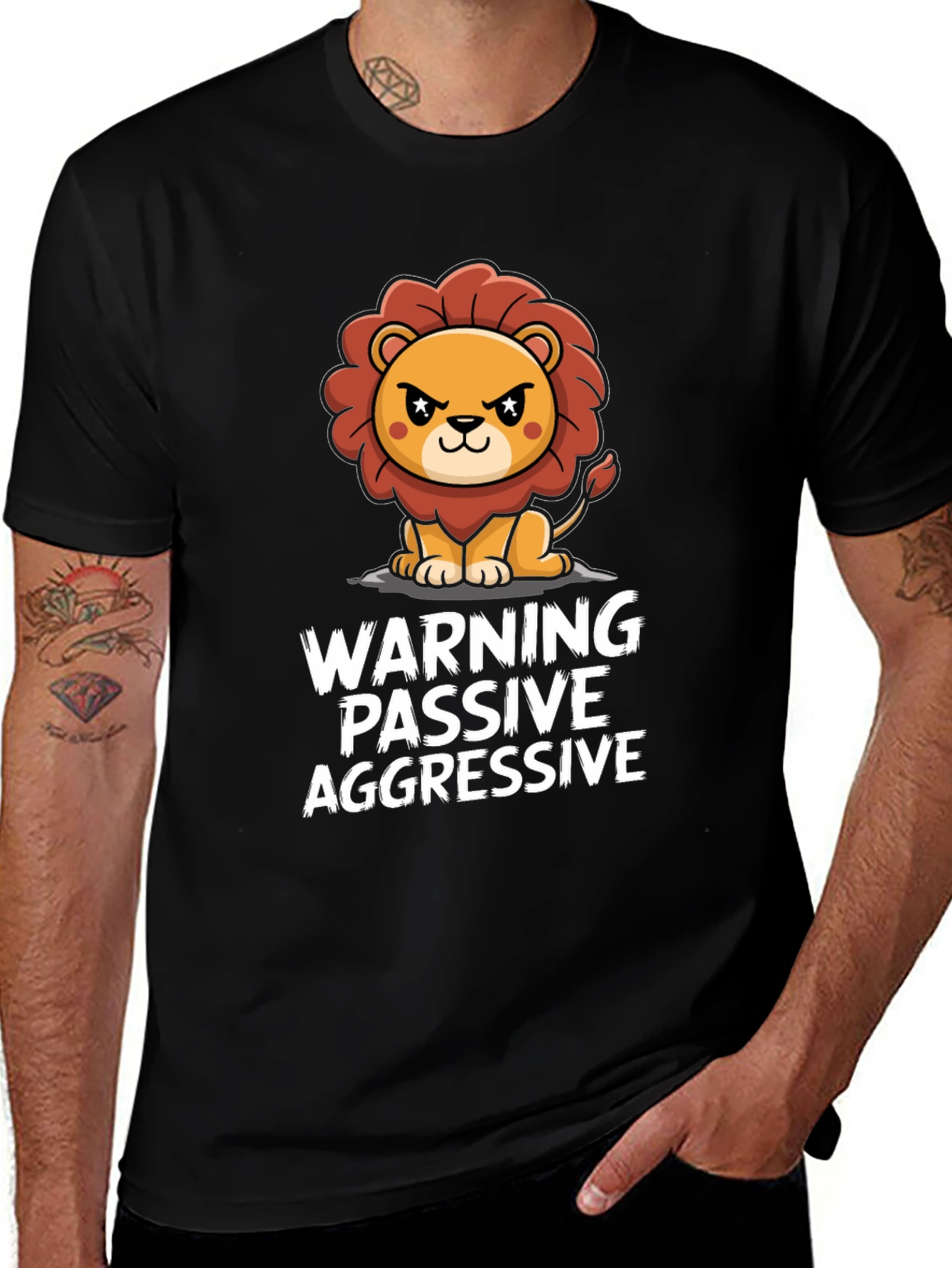 Variant 6 of Warning Passive Aggressive Lion Graphic Tee