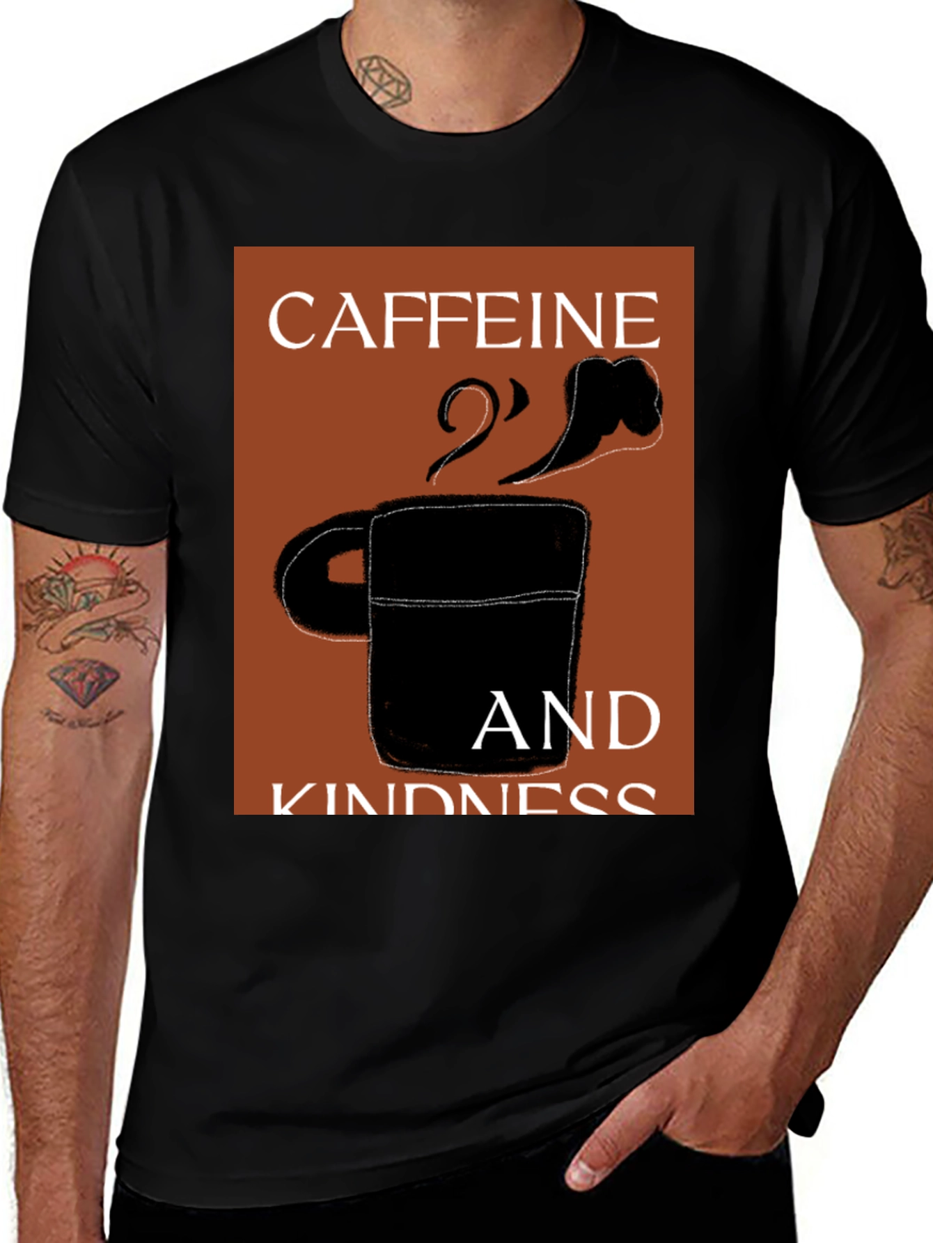 Variant 24 of Caffeine & Kindness Black Graphic T-Shirt