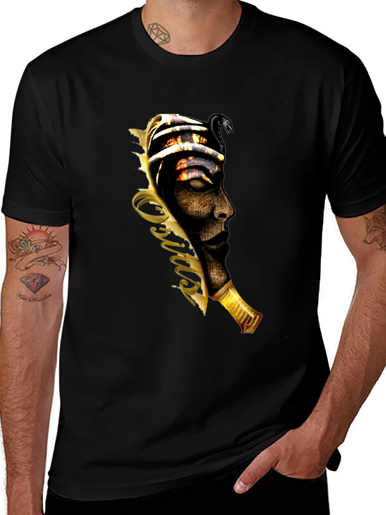 Variant 30 of Egyptian Pharaoh Graphic Tee - Black