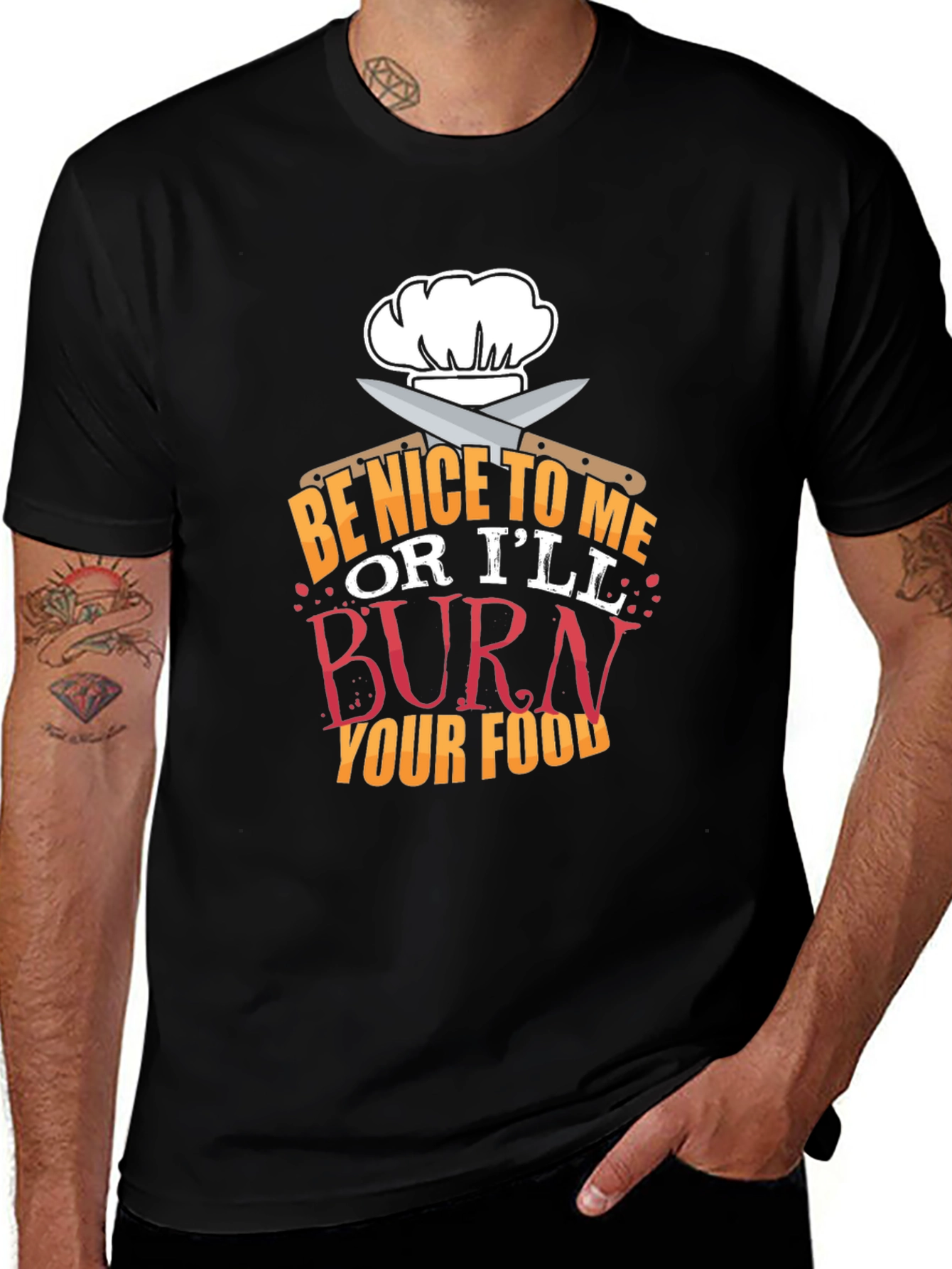 Variant 21 of Be Nice Or I'll Burn Your Food T-Shirt