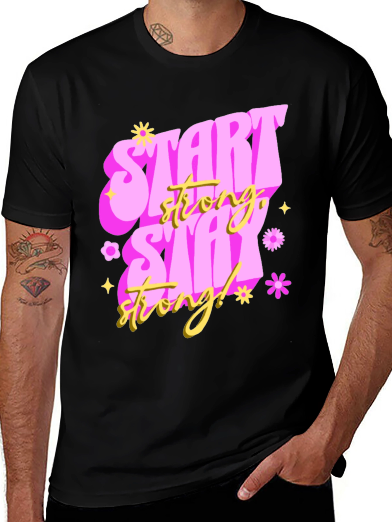Variant 20 of Start Strong Stay Strong Graphic Tee