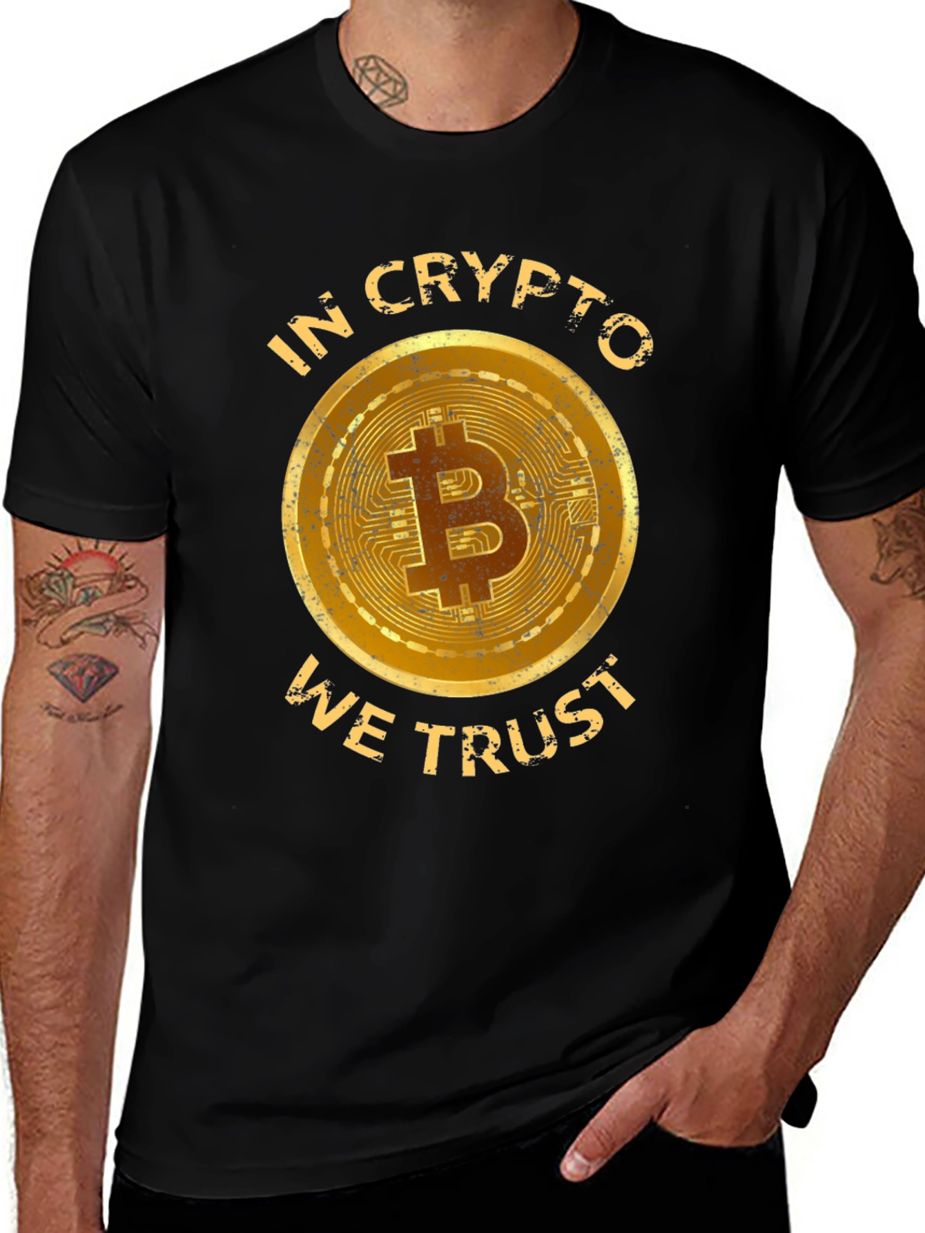 Variant 9 of In Crypto We Trust T-Shirt - Bitcoin Design