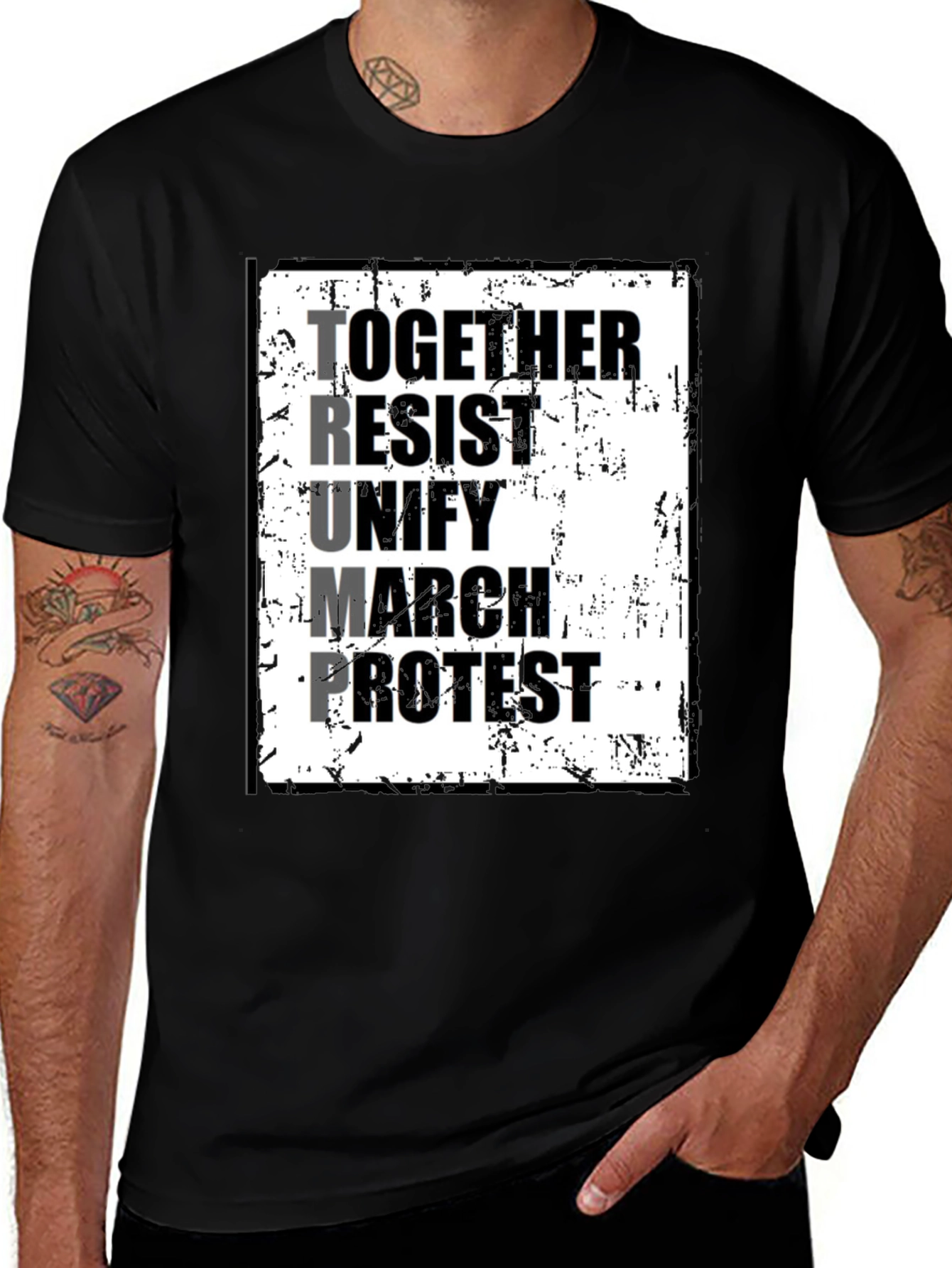 Variant 25 of Political Statement T-Shirt: Together Resist Trump