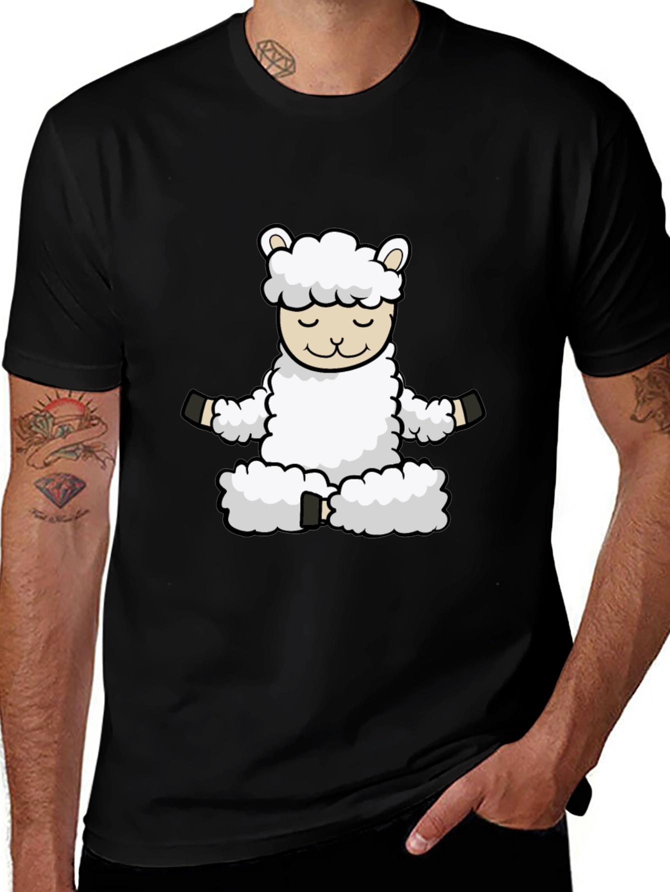 Variant 13 of Yoga Llama Black T-Shirt