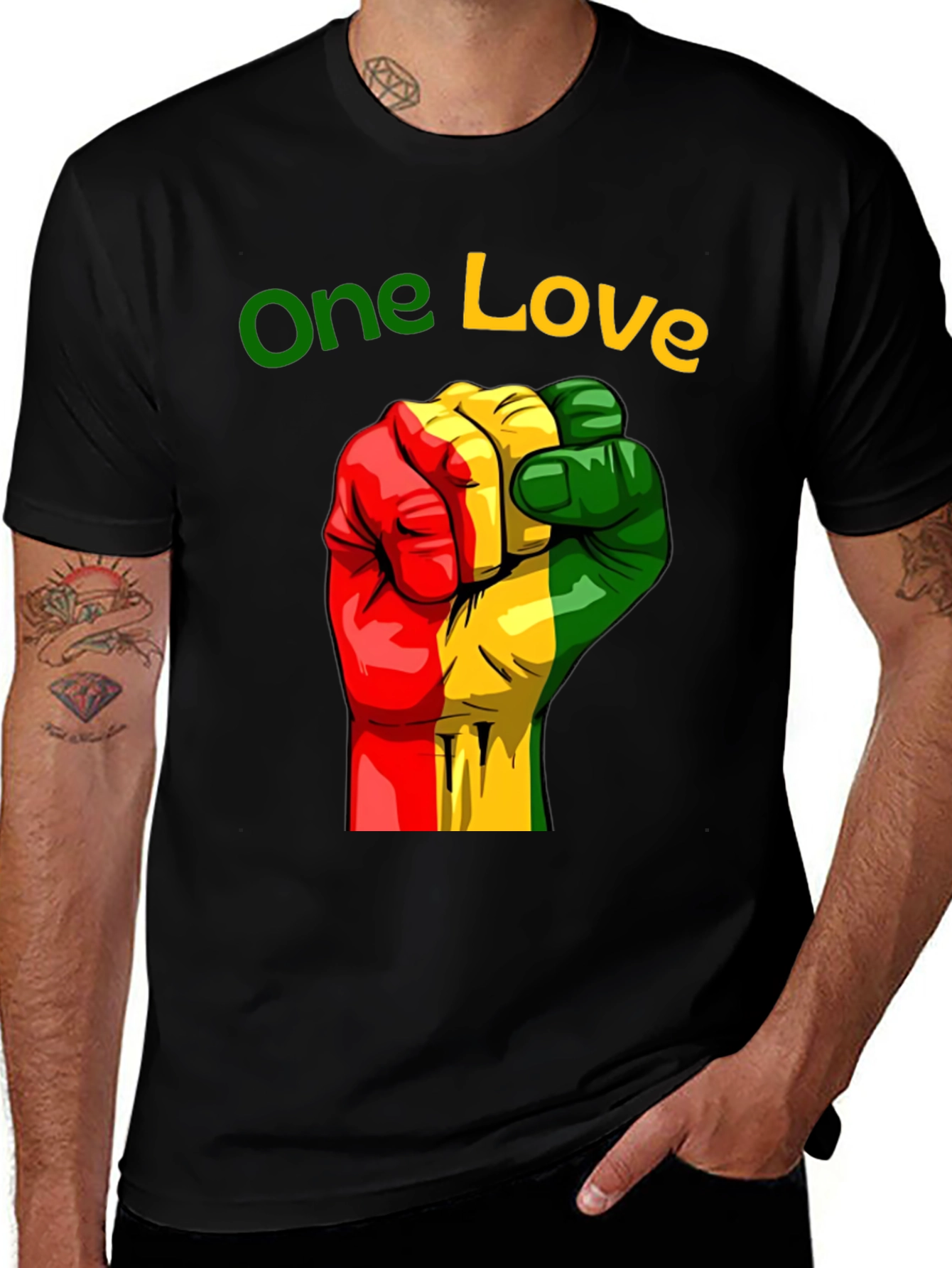 One Love Rasta Fist Graphic Tee