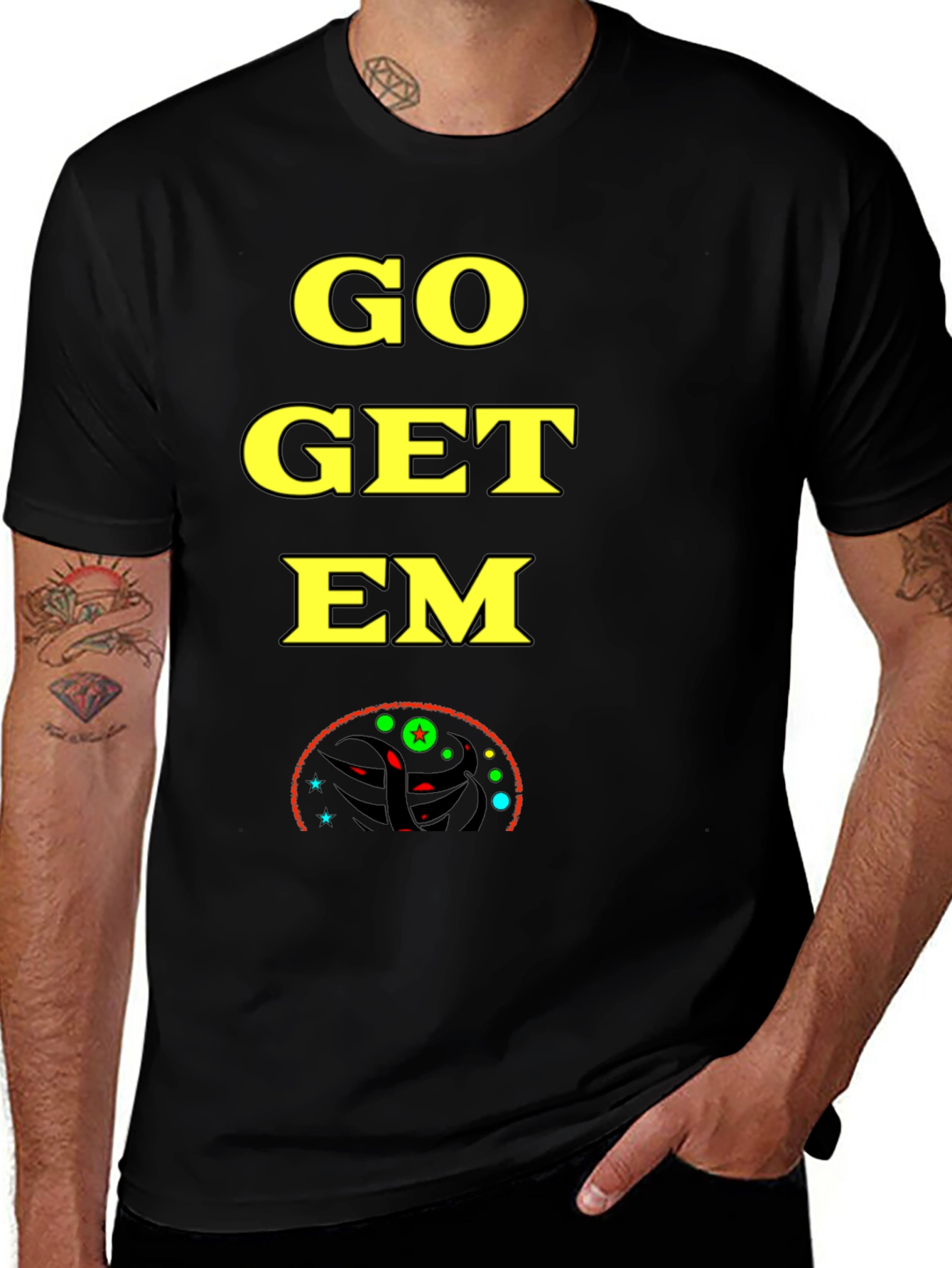 Variant 27 of Go Get Em T-Shirt - Black, Bold Graphic Tee
