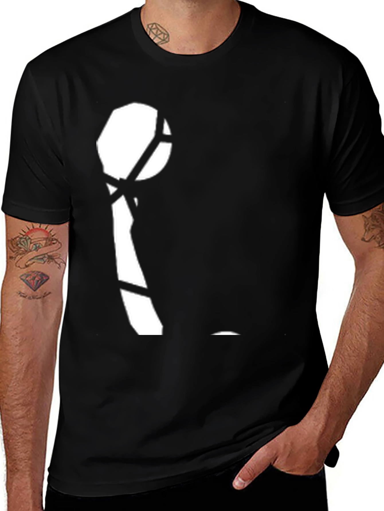 Variant 28 of Men's Black Graphic Tee - Abstract Design