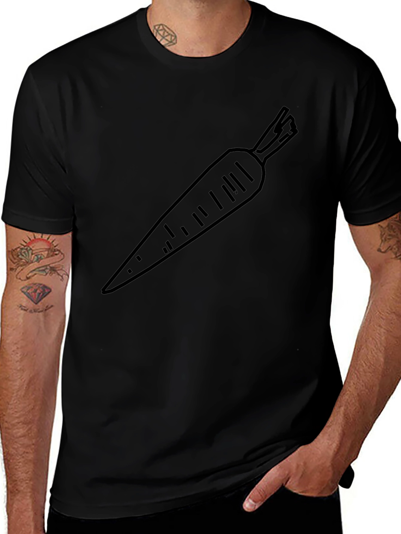 Variant 17 of Carrot Graphic Tee - Black Unisex T-Shirt